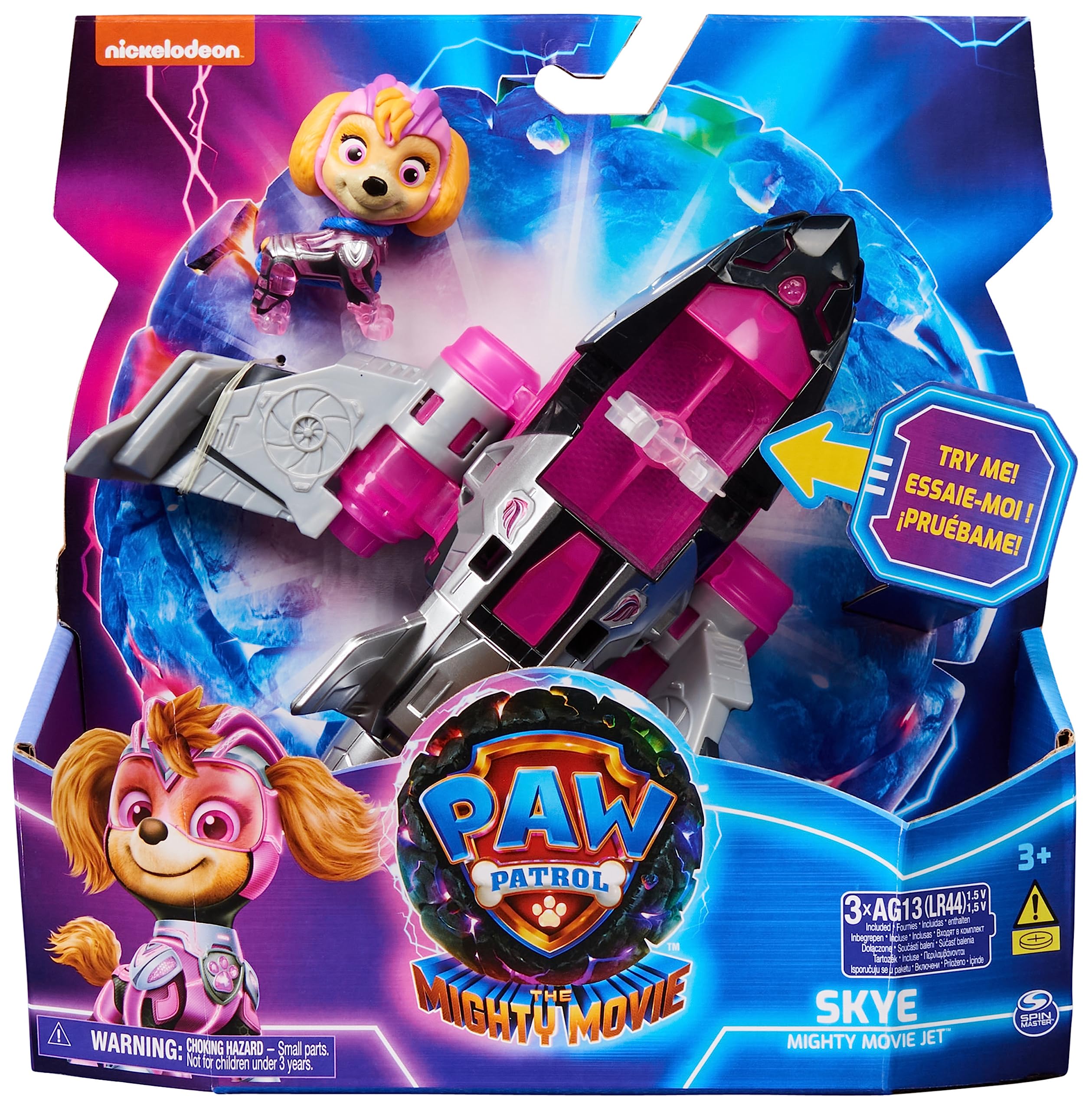 PAW Patrol: The Mighty Movie Skye's Rescue Jet with Light-Up Action Figure, Lights & Sounds - Kids' Toy for Ages 3+ 9