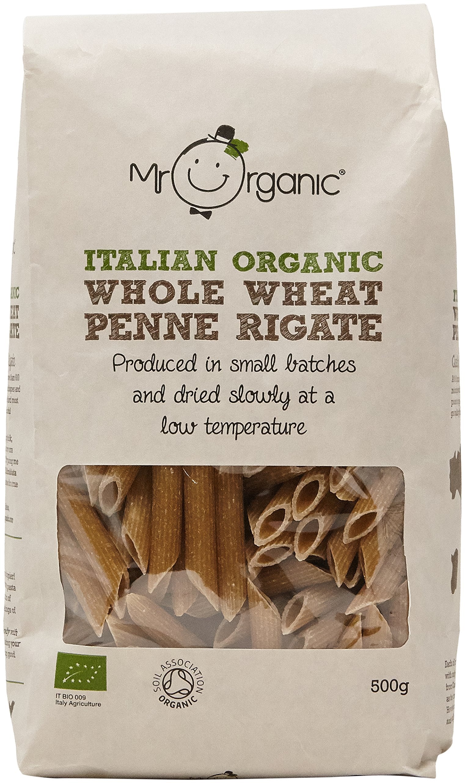 Mr Organic Whole Wheat Penne Pasta - Organic Italian Durum Wheat | 500g