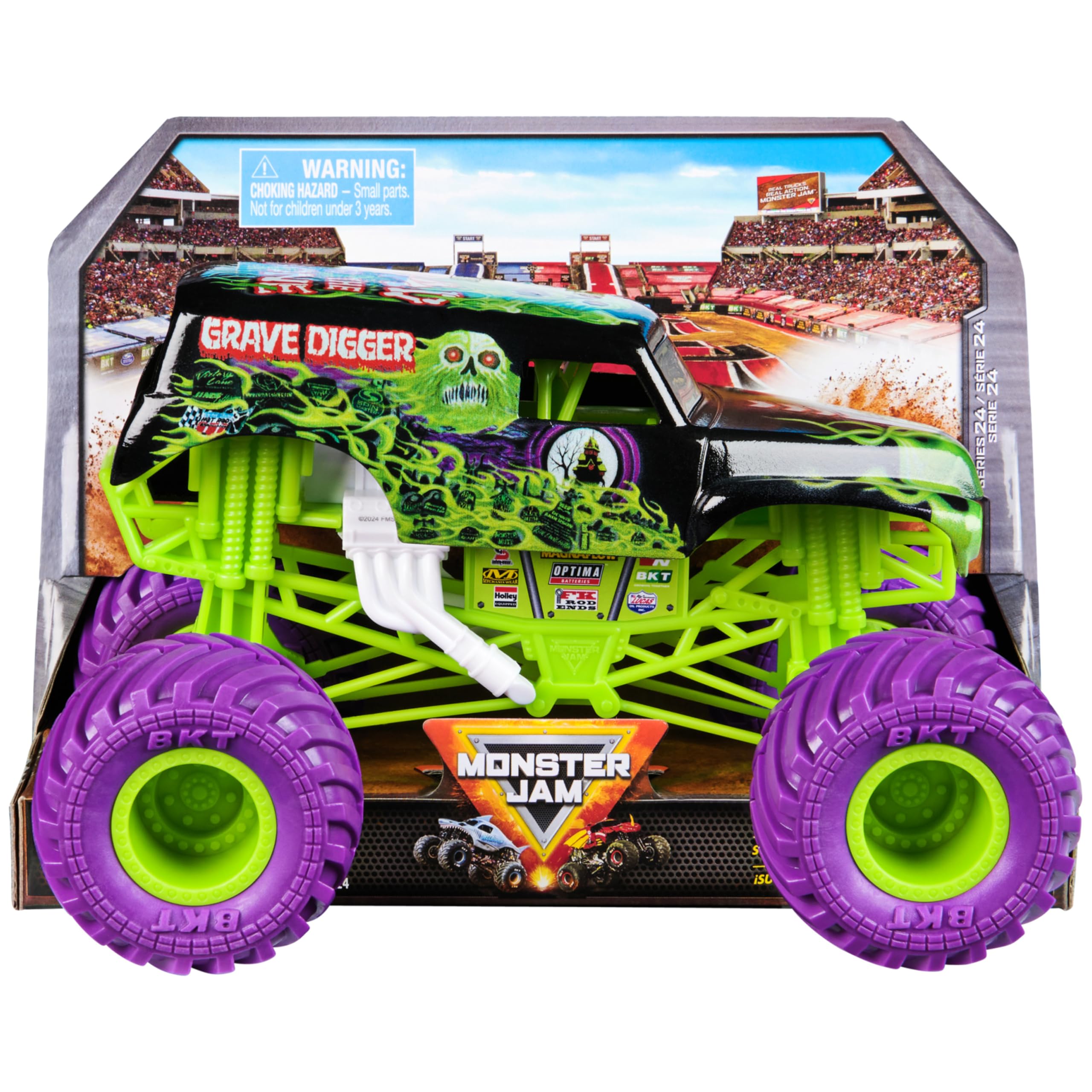 Monster Jam Grave Digger Official 1:24 Scale Die-Cast Monster Truck | Working Suspension 1