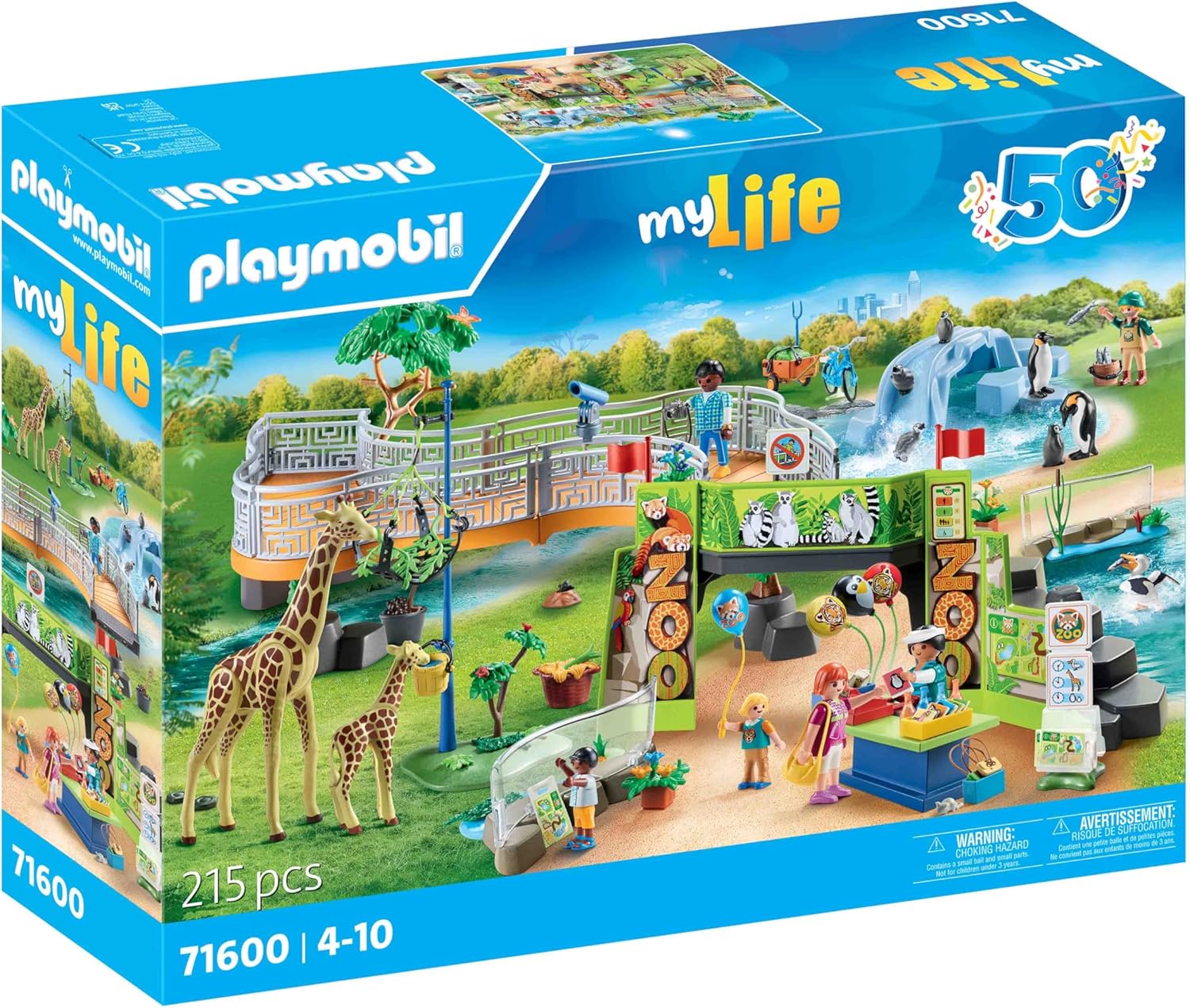 Playmobil 71600 MyLife: Large City Zoo Playset for Kids 4+ 6