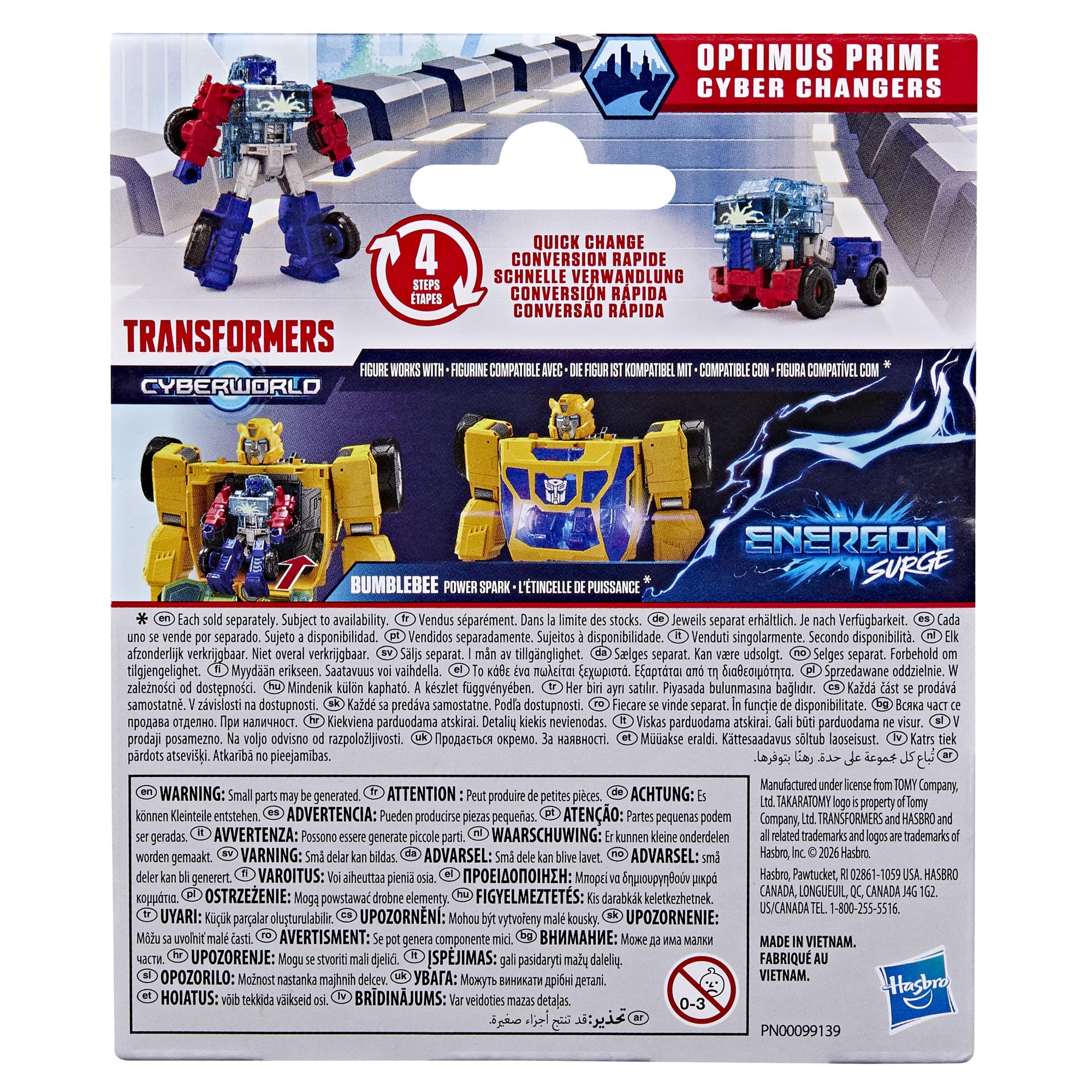 Transformers Optimus Prime Cyber Changers Energon Surge Action Figure | 4-Inch Robot 6
