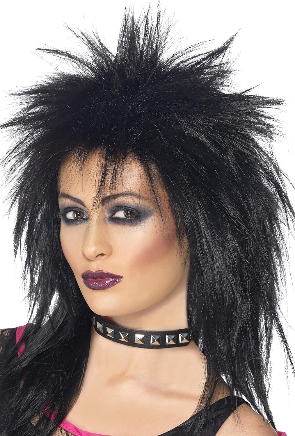Smiffys Rock Diva Black Long Mullet Wig