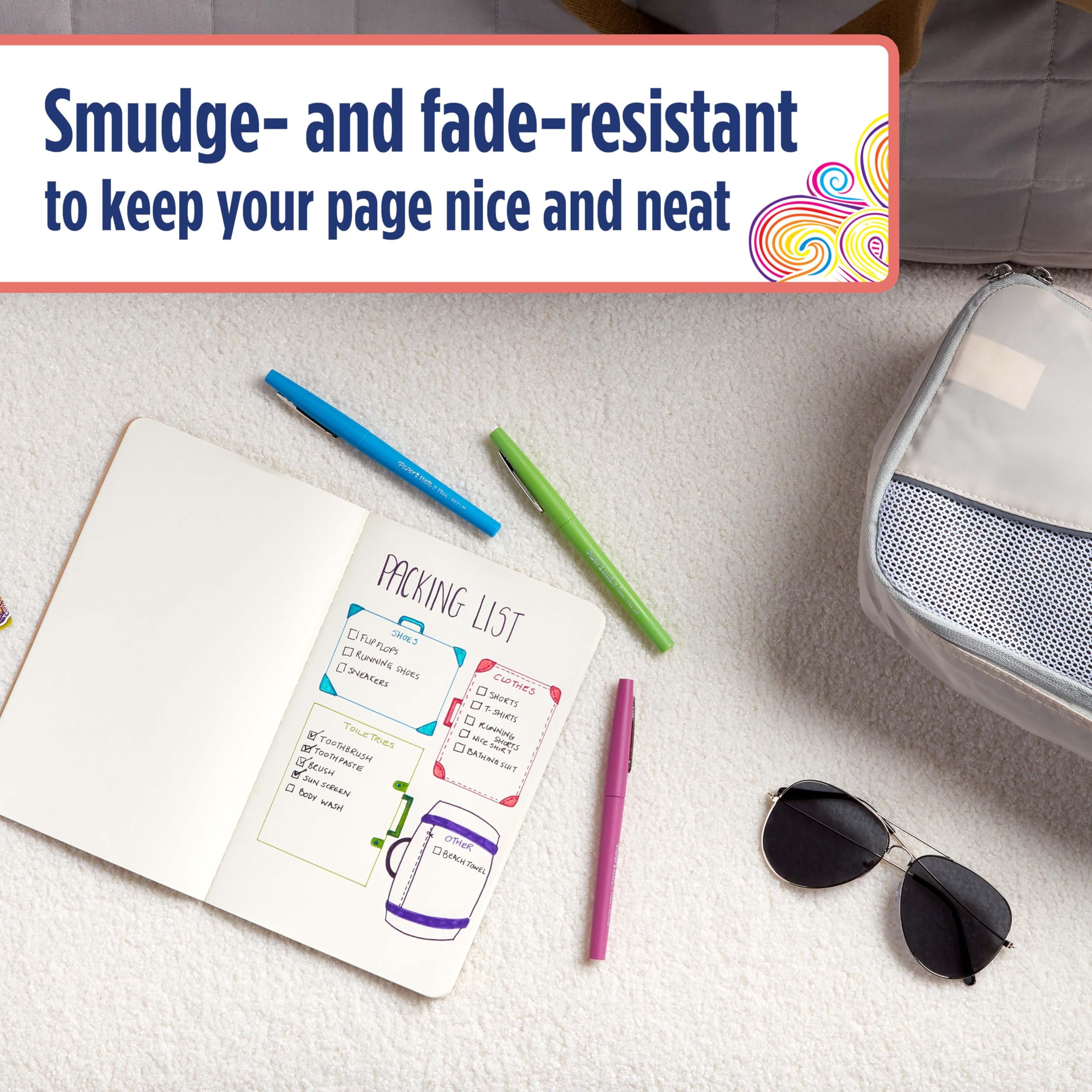 Paper Mate Flair Felt Tip Pens - Medium Point 0.7 mm Assorted Retro Colouring Pens, 16 Count 6