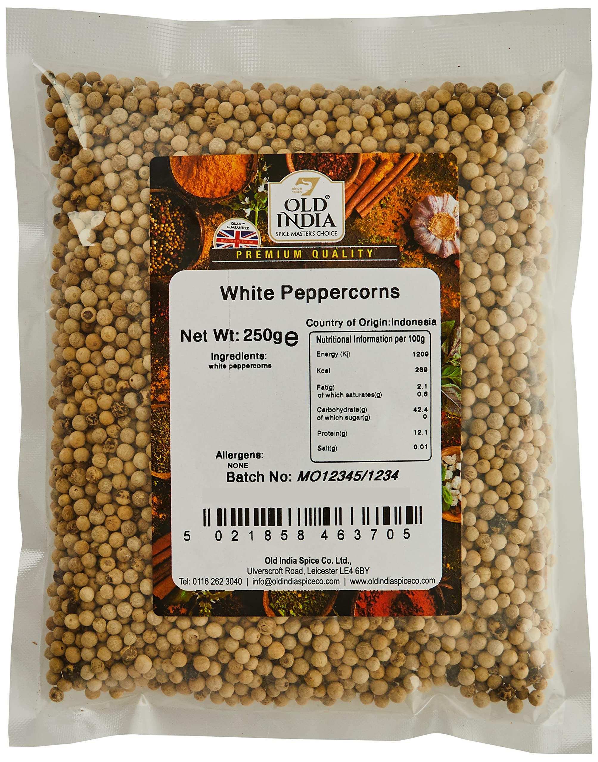 Old India White Peppercorns 250g