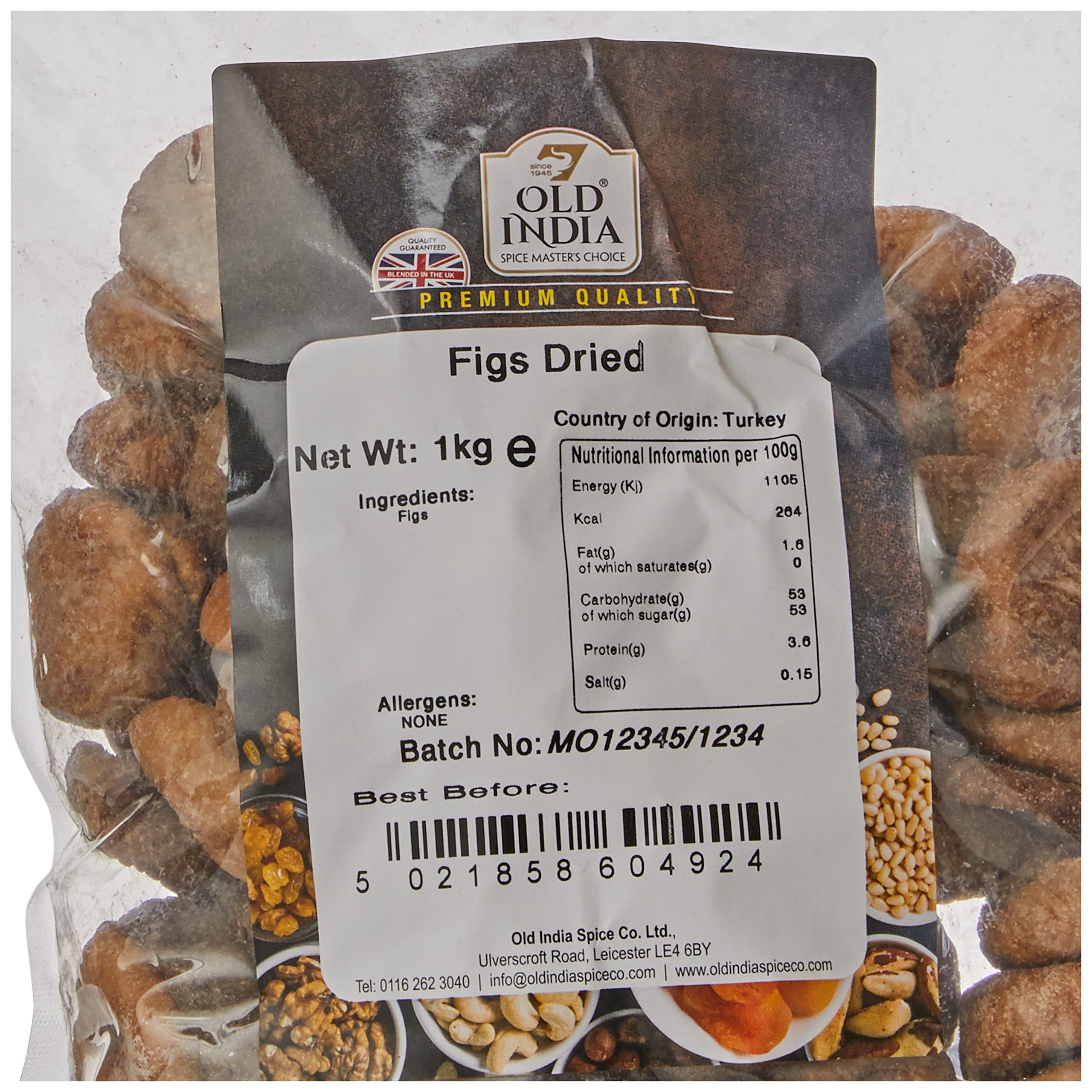 Old India Dried Figs - 1 kg Natural & Additive Free | Up to 2 Year Shelf Life
