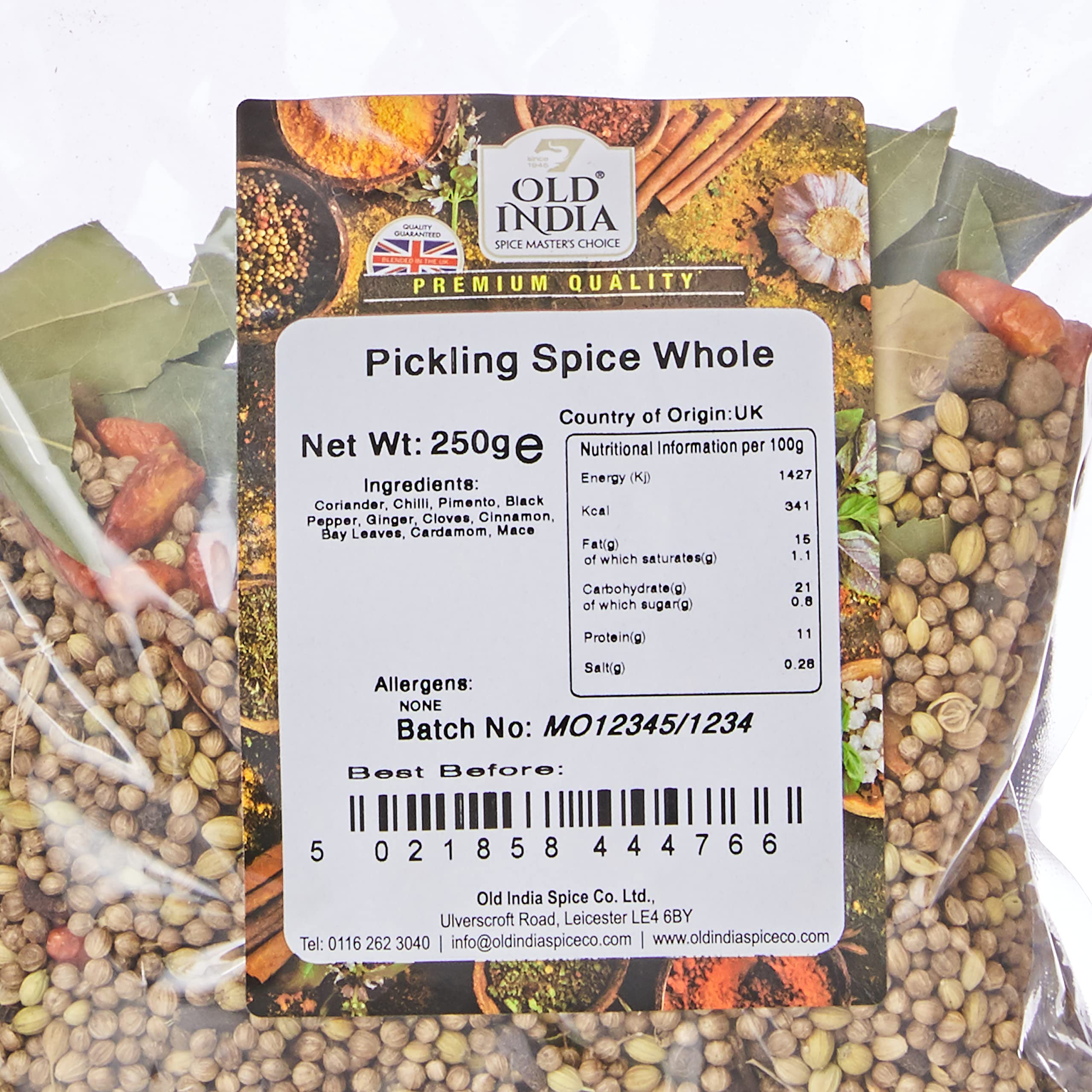 Old India Pickling Spice Whole - 250g Natural Additive Free Mixed Spice Blend 2