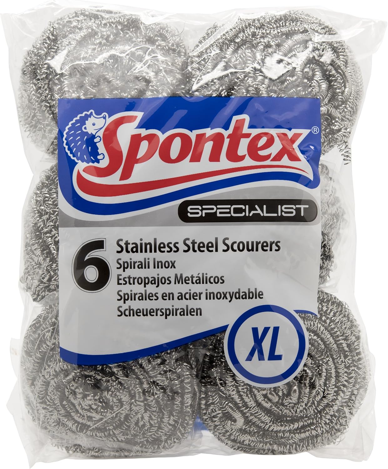 Spontex - Specialist Stainless Steel Scourers (Pack of 6)