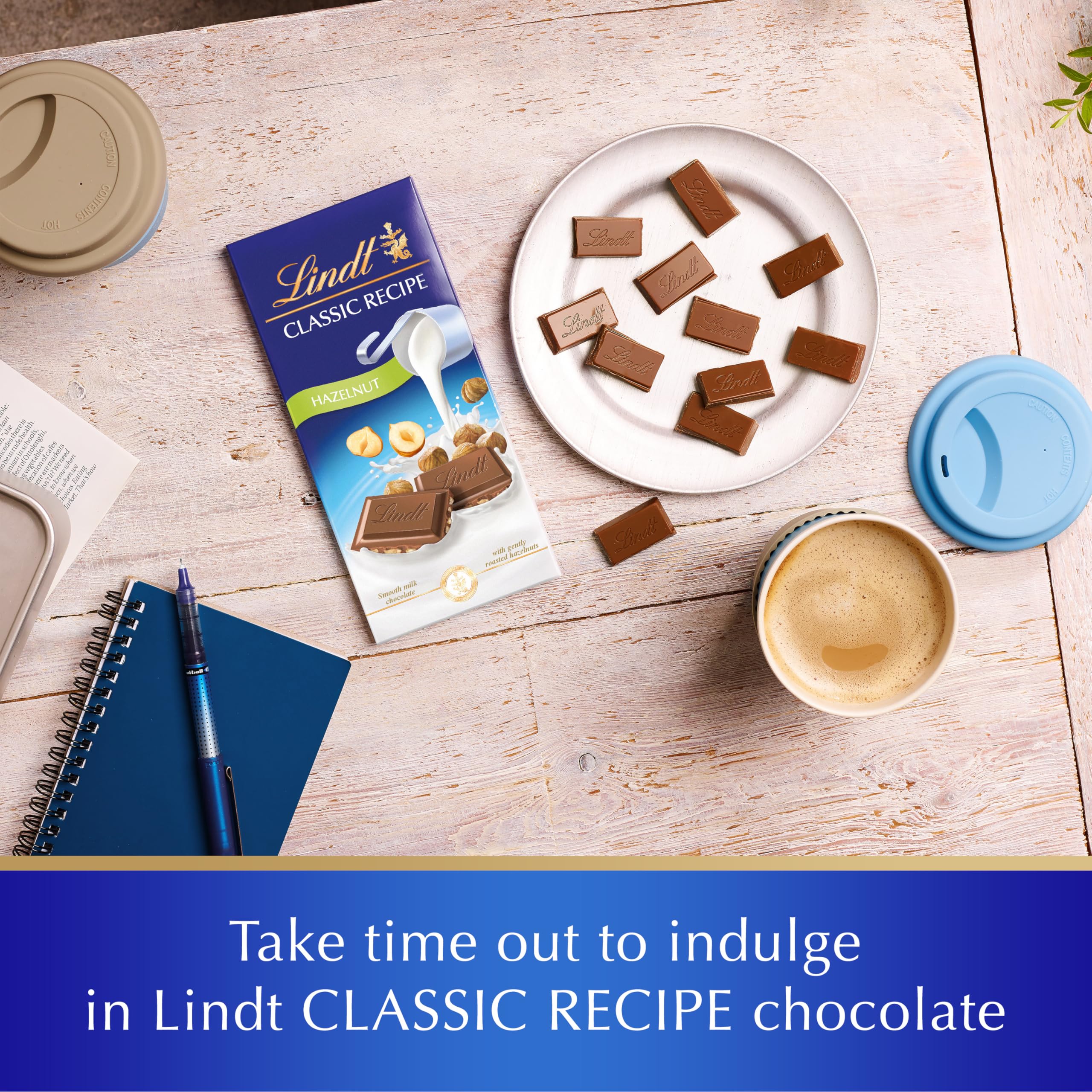 Lindt Classic Recipe Milk Hazelnut Chocolate Bar 100g 5