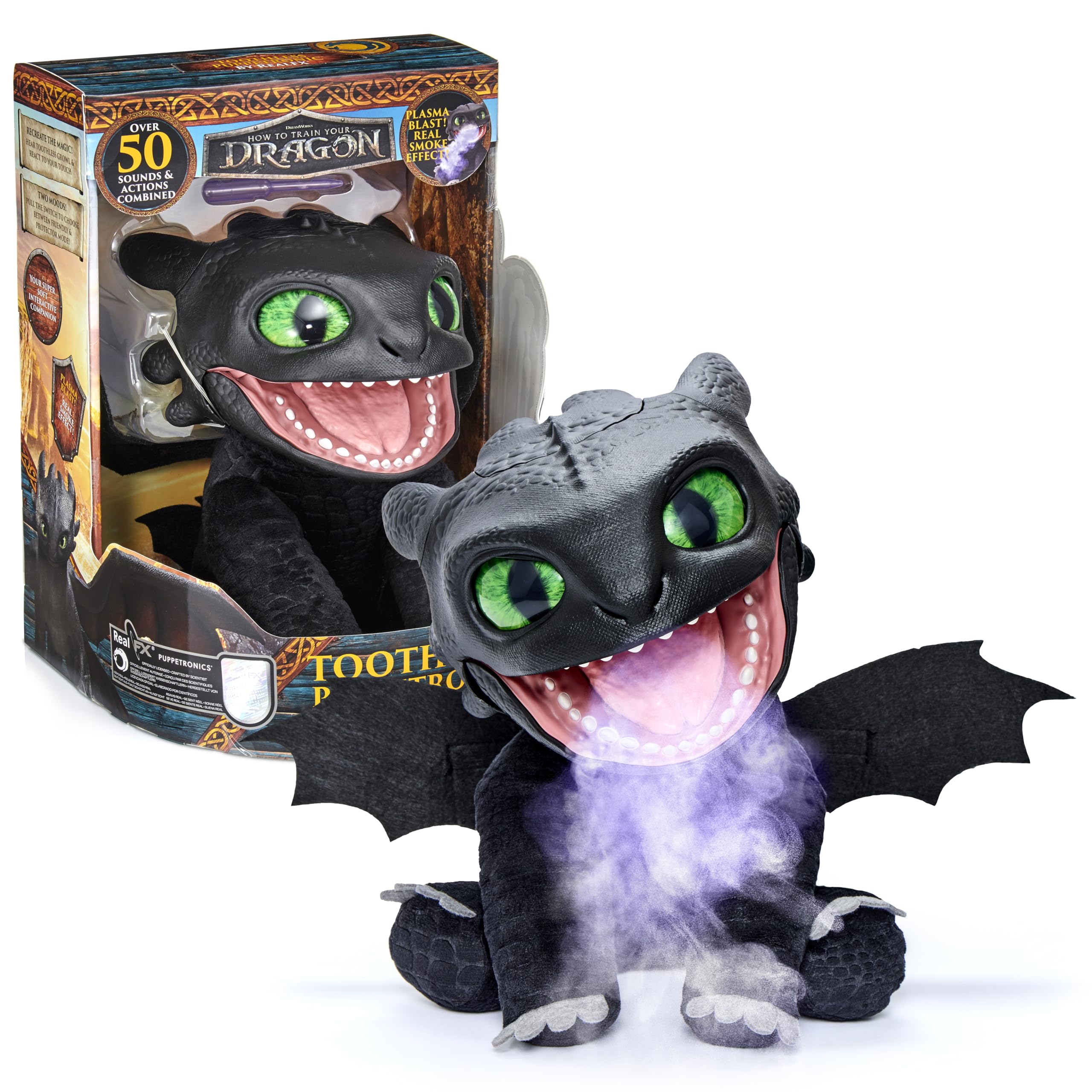 Toothless Puppetronic by RealFX - Animatronic Dragon with Sound & Smoke Effects