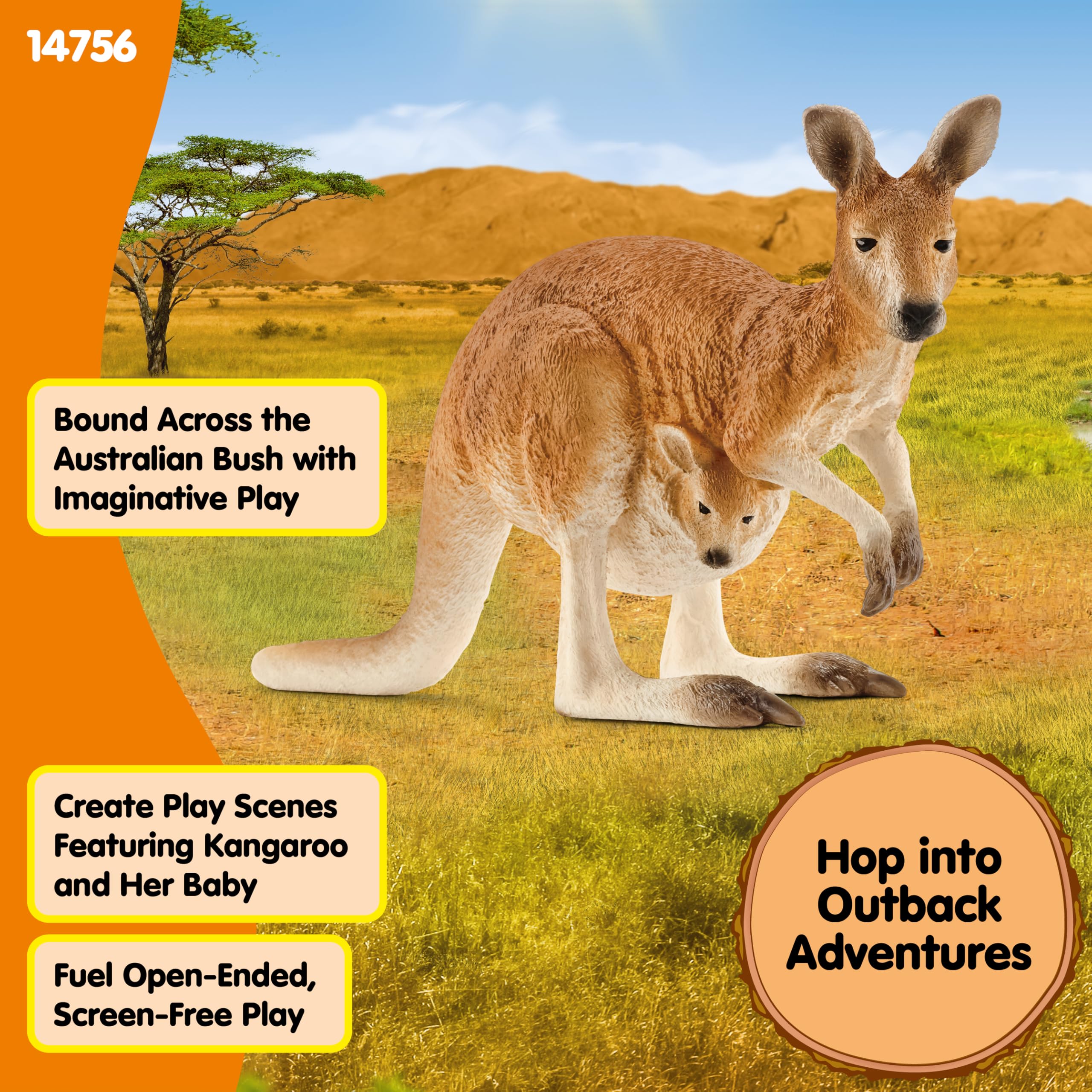 Schleich 14756 Kangaroo - Realistic Wildlife Figurine for Imaginative Play 11