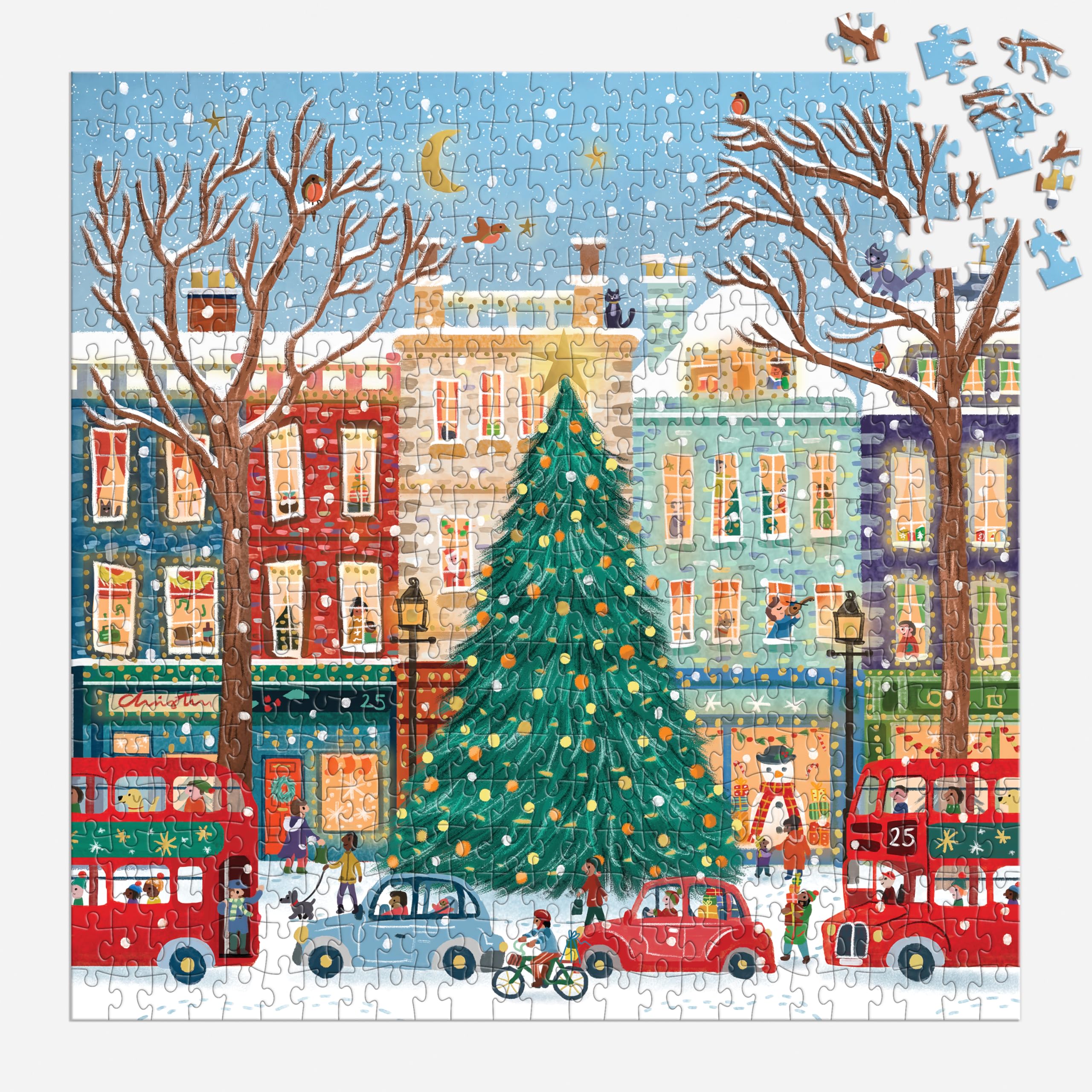 Galison - Tinsel City 500 Piece Foil Jigsaw Puzzle 3