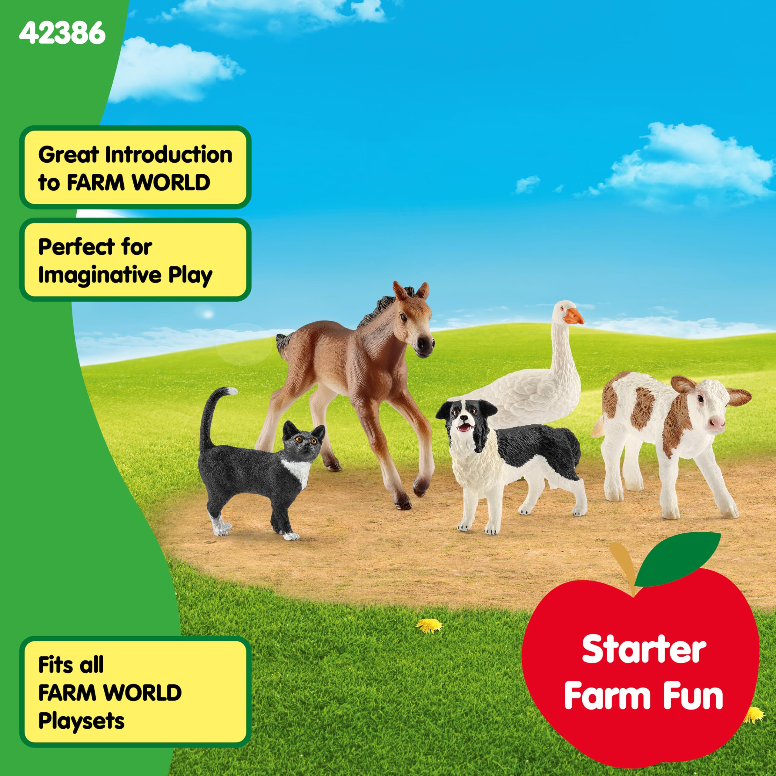 Schleich Farm World Animals Figurines Set - 5pc Realistic Figures | Ages 3+ | Plastic 4