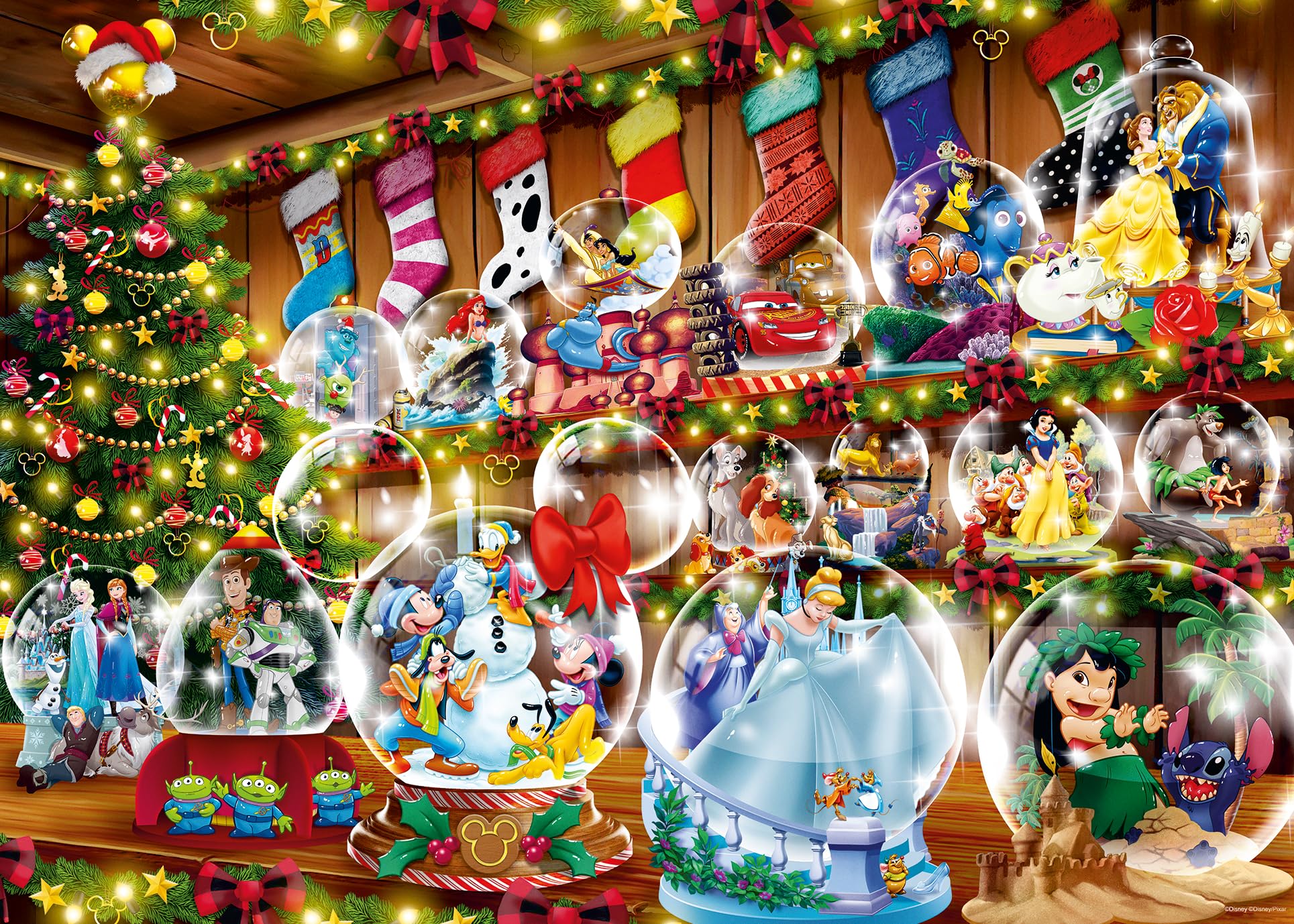 Ravensburger Disney Snowglobes 2024 Christmas Jigsaw Puzzle - 1000 Piece Holiday Puzzle for Adults and Families