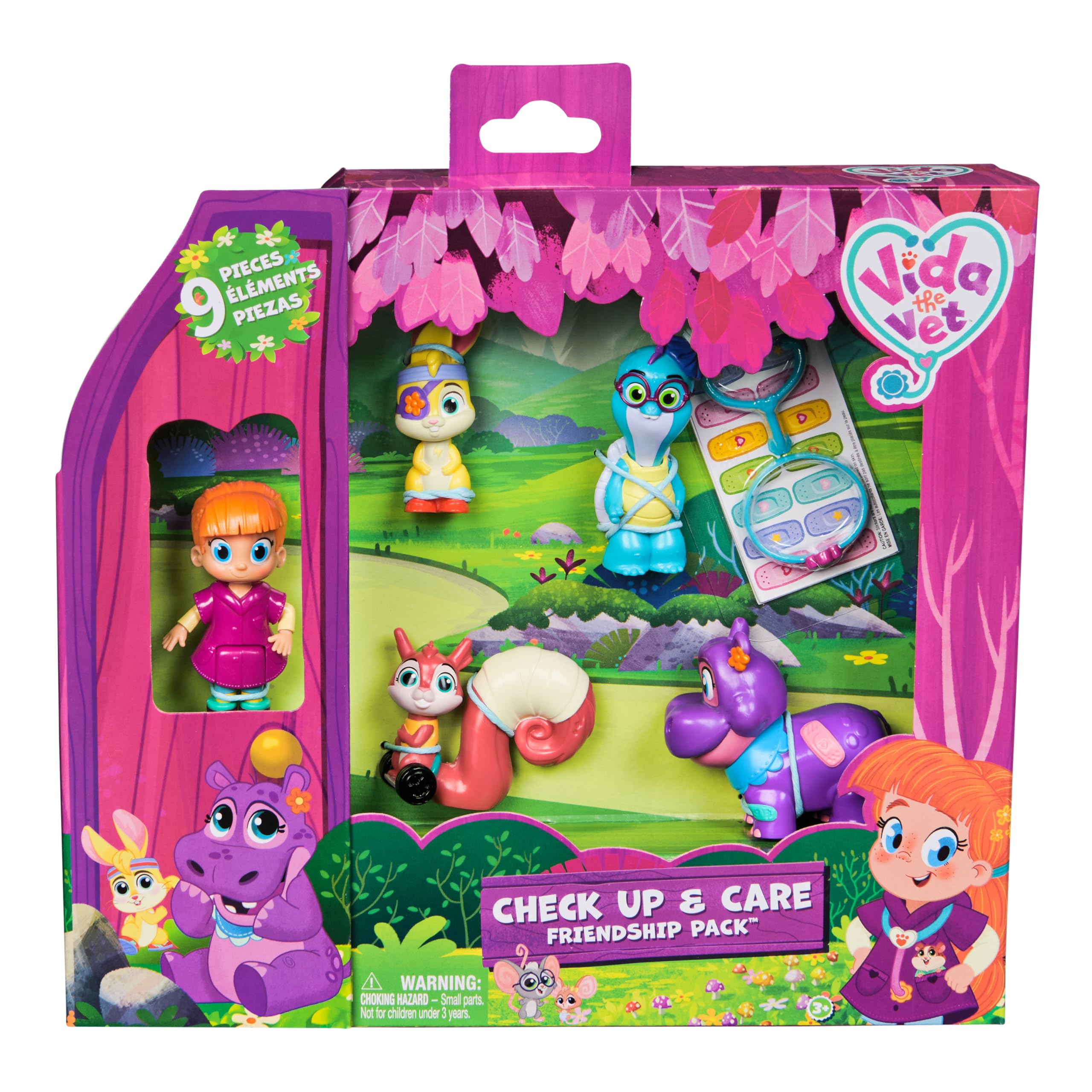 Vida the Vet Check Up & Care Friendship Pack - 5 Action Figures with Stethoscope & Accessories for Kids 3+