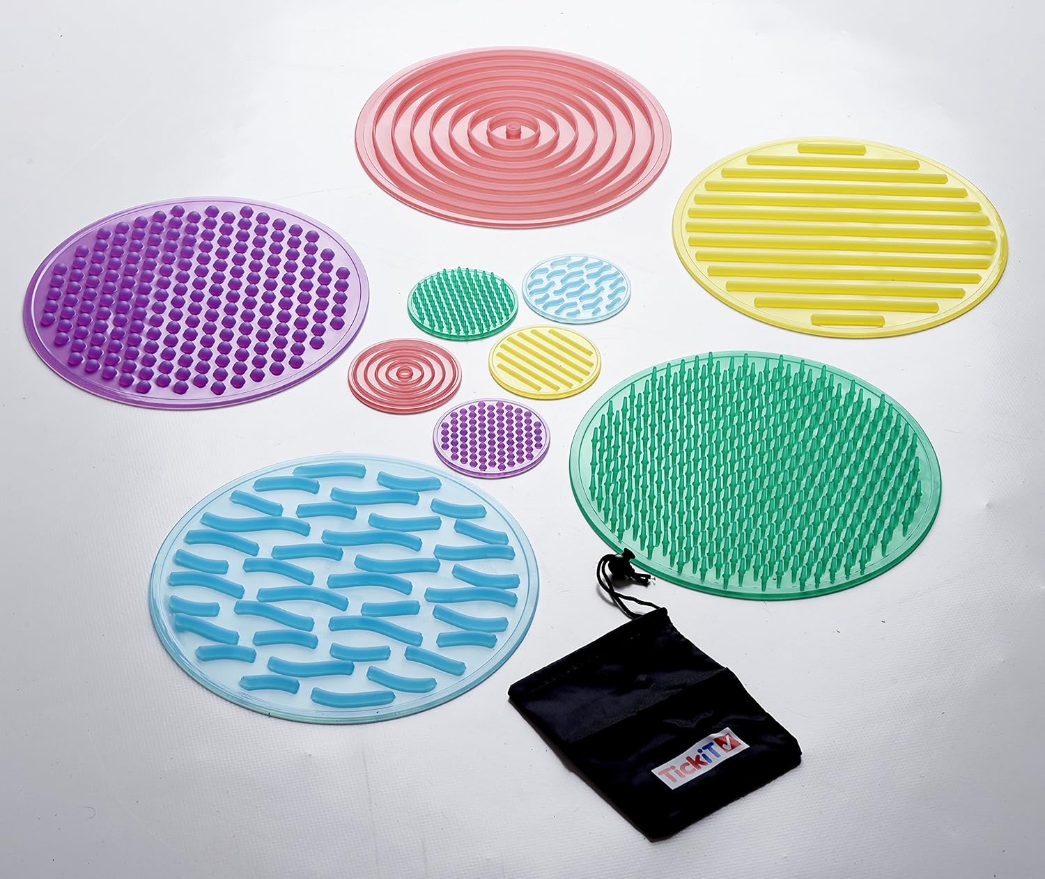 TickiT SiliShapes Sensory Circle Set - 10 Textured Silicone Circles for Tactile Play & Exploration