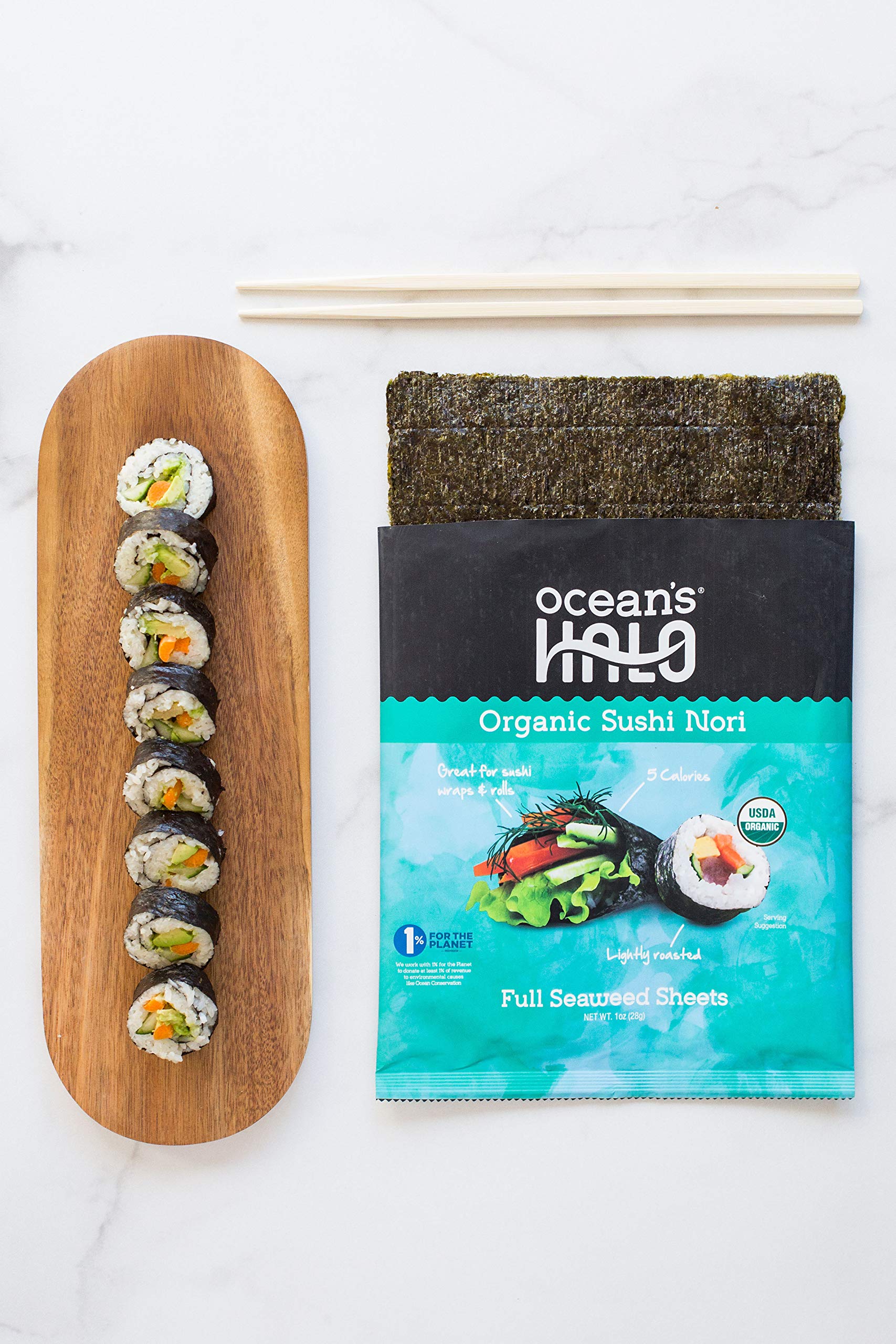 Ocean's Halo - Organic Sushi Nori Seaweed Sheets, Gluten-Free & Vegan 6