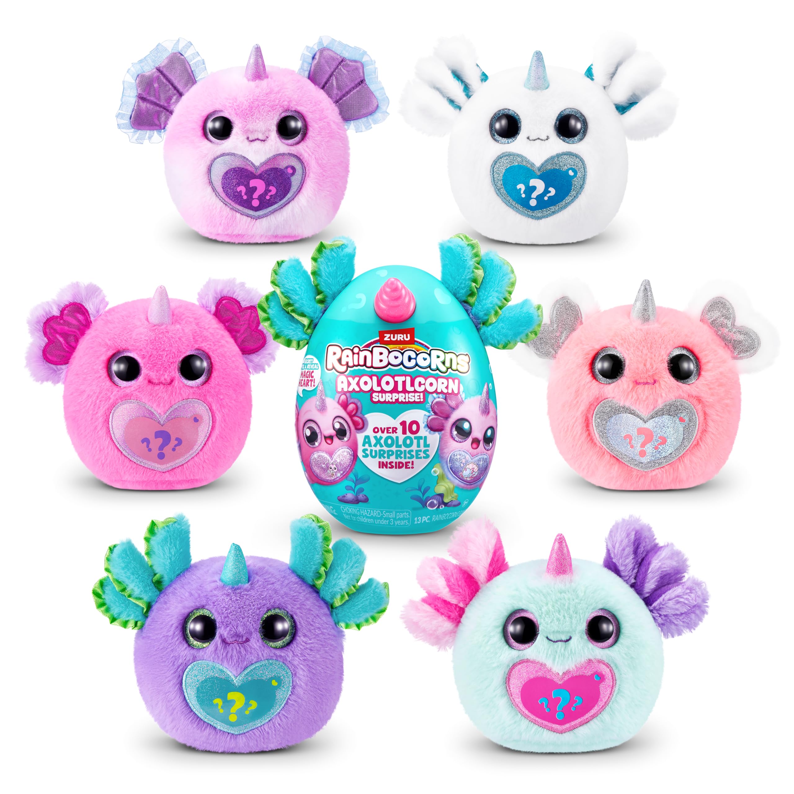 Rainbocorns Axolotlcorn Surprise by ZURU - Collectible Plush Toy with Magic Heart Reveal, Icepuff 6