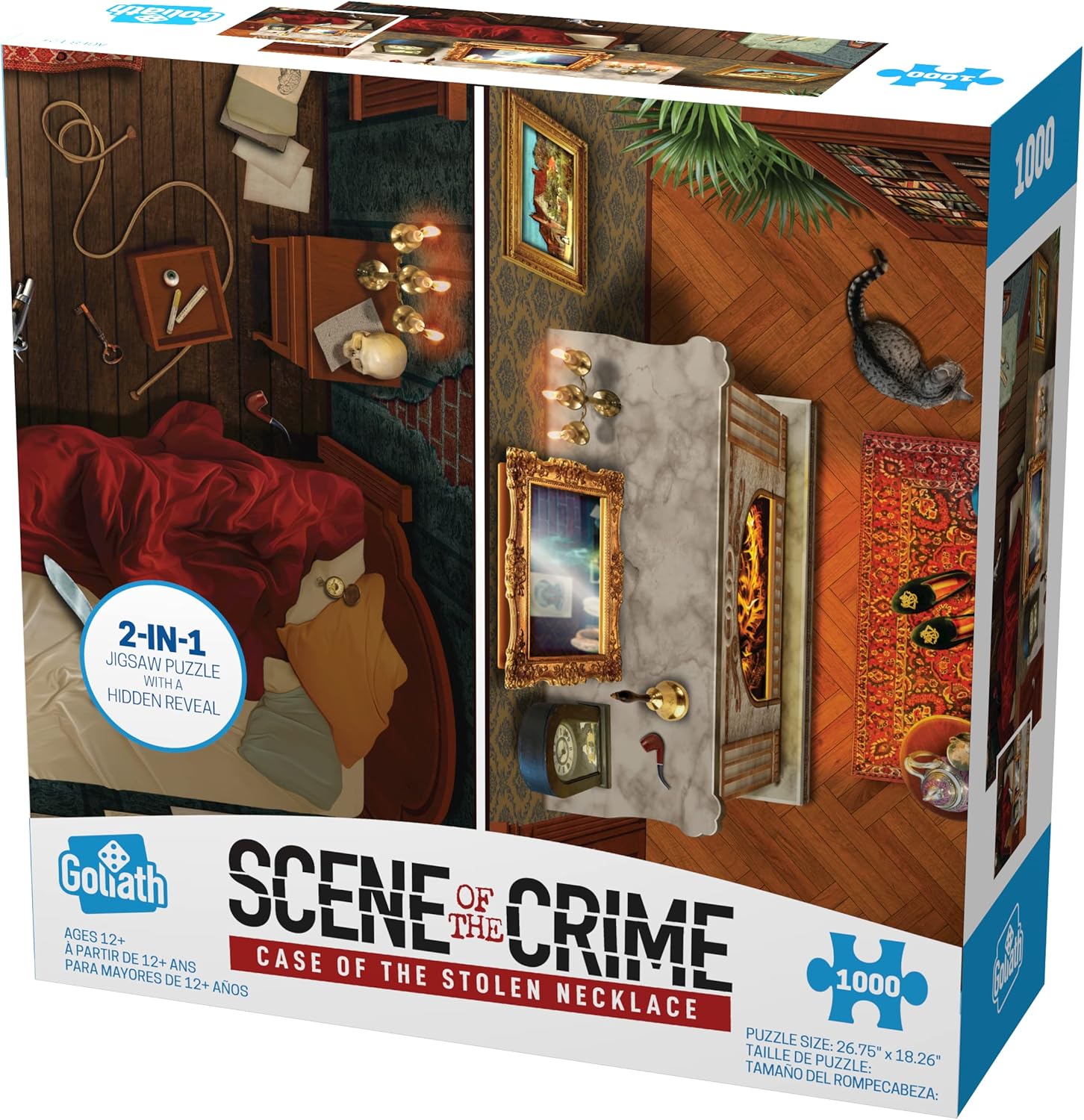 Scene of the Crime: The Stolen Necklace Mystery - 2-in-1 Jigsaw Puzzle with Hidden Clues