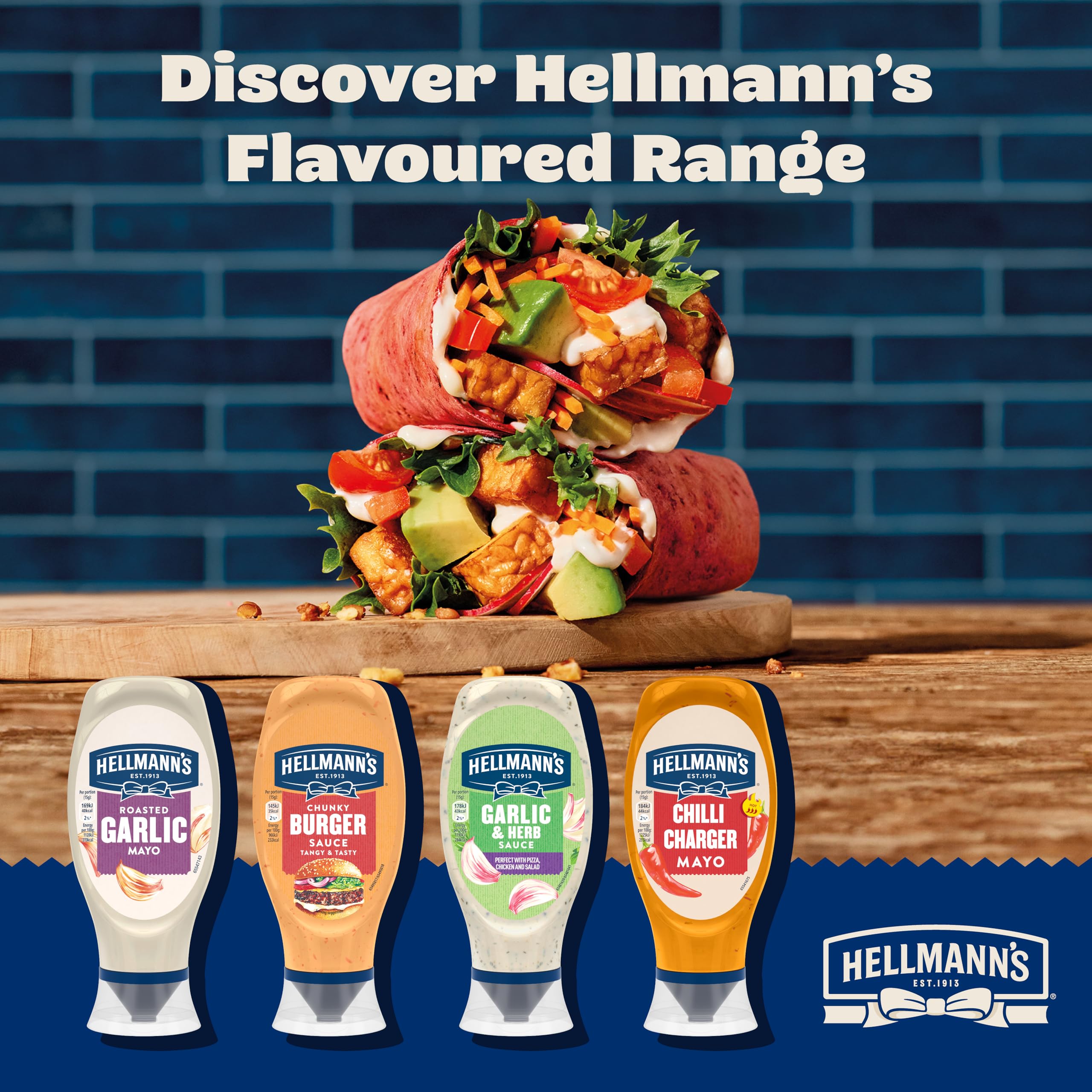 Hellmann's Roasted Garlic Mayonnaise - Creamy Texture, Savoury Flavour | 430ml Bottle 3