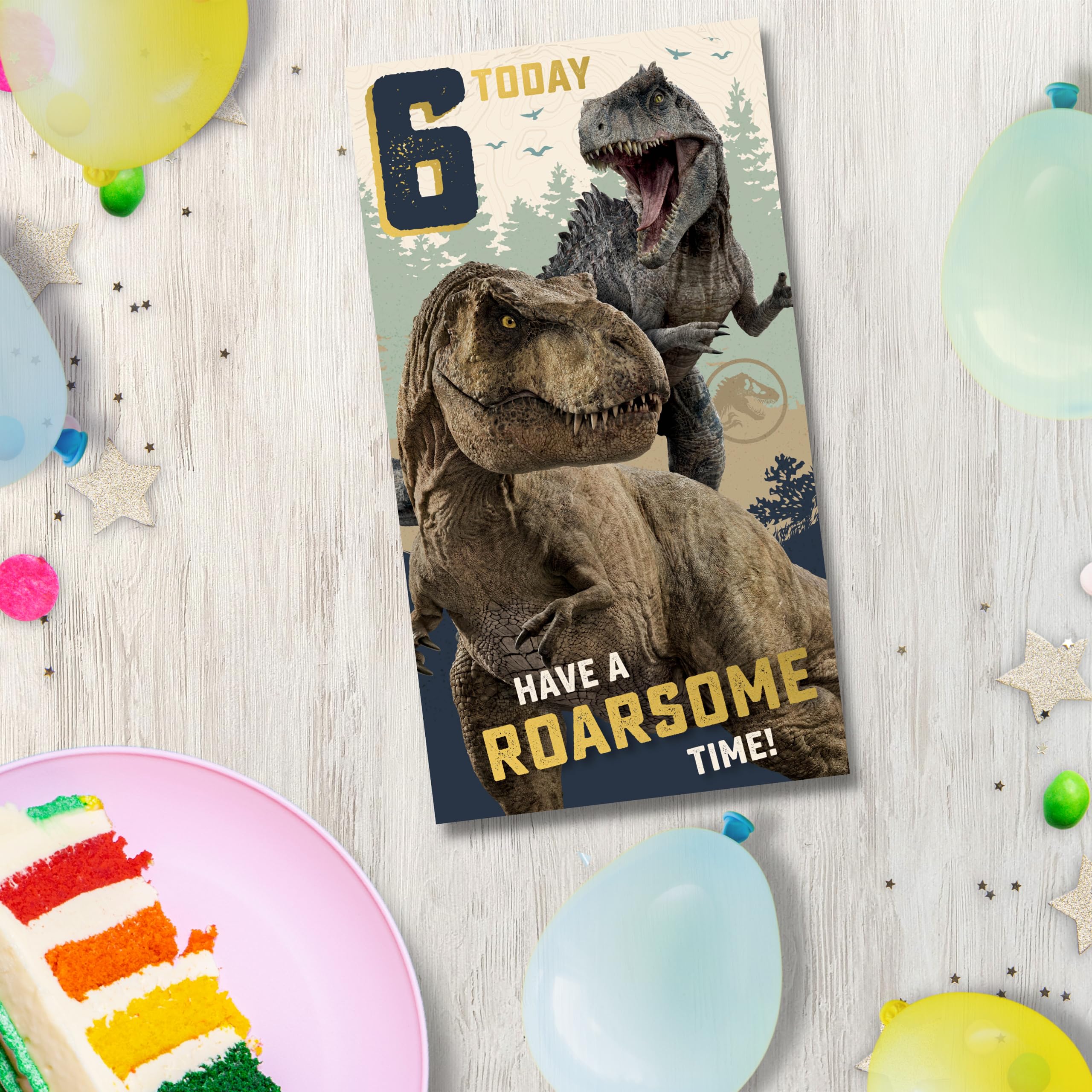 Danilo Promotions LTD Jurassic World Age 6 Birthday Card | Officially Licensed | 9 x 5 Size 5