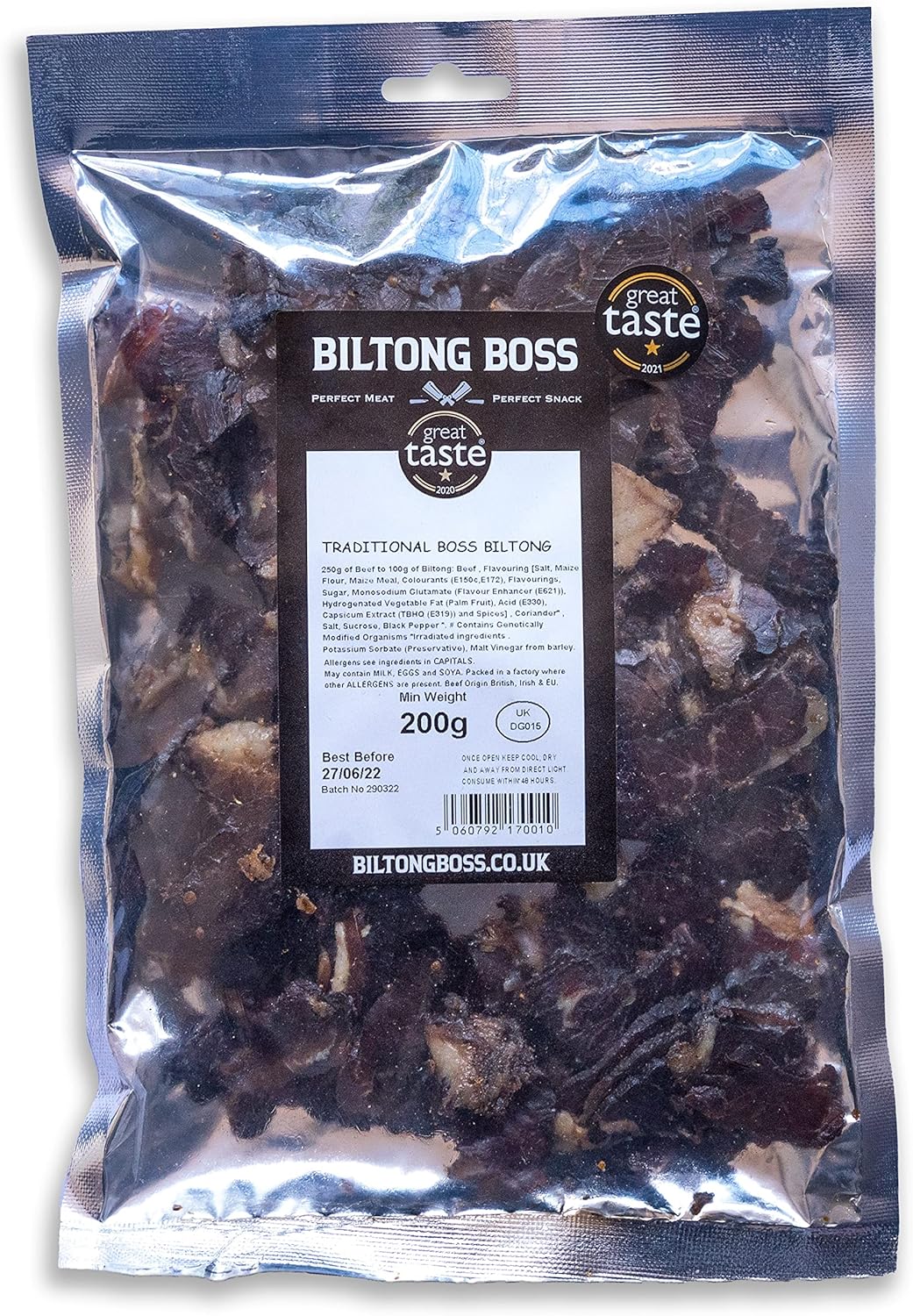 Biltong Boss Traditional Boss Beef Biltong - Premium High Protein Beef Snack