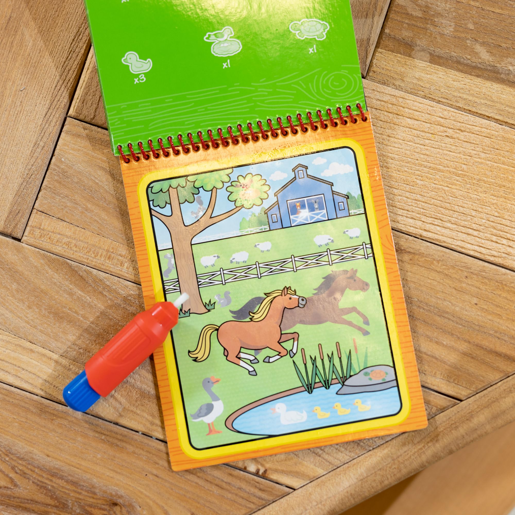Melissa & Doug Water Reveal Pad - Farm | Reusable Coloring Book | Ages 3+ | Travel Toy 9