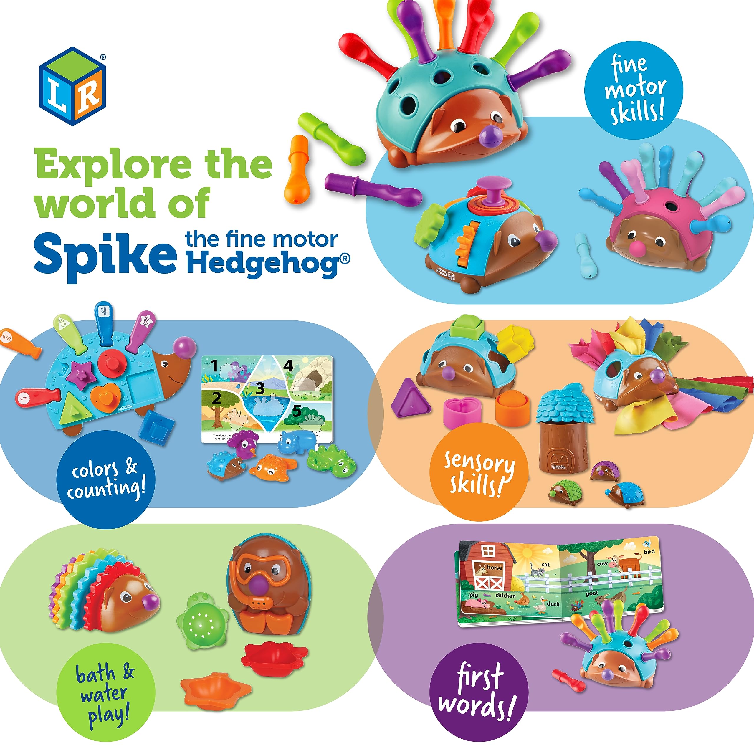 Learning Resources Spike the Fine Motor Hedgehog - Educational Peg Play Toy for Toddlers 18m+ 6