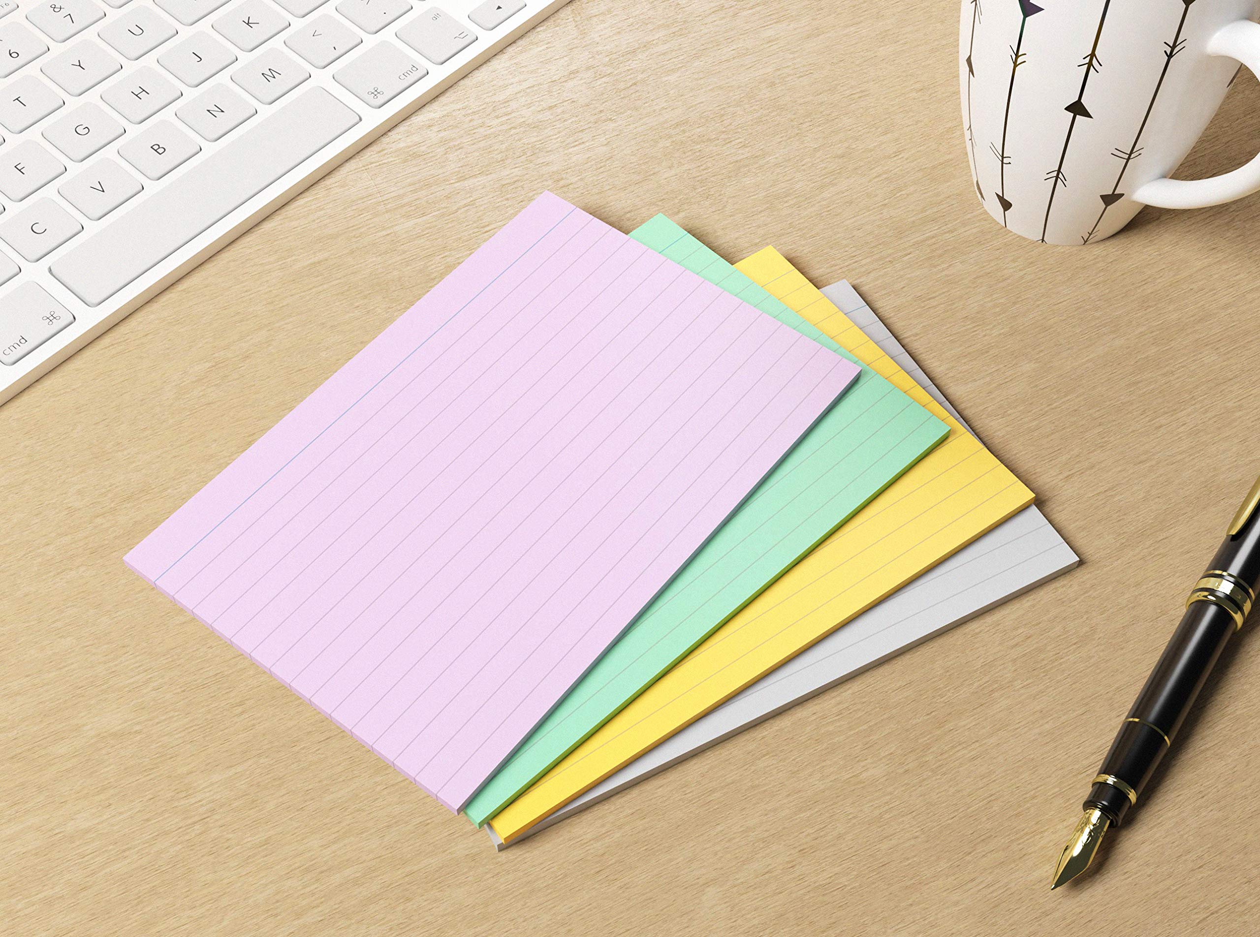 Silvine Luxpad Revision A6 Flash Cards - Lined, 100 Cards, Assorted Colours | 6x4 Size 2