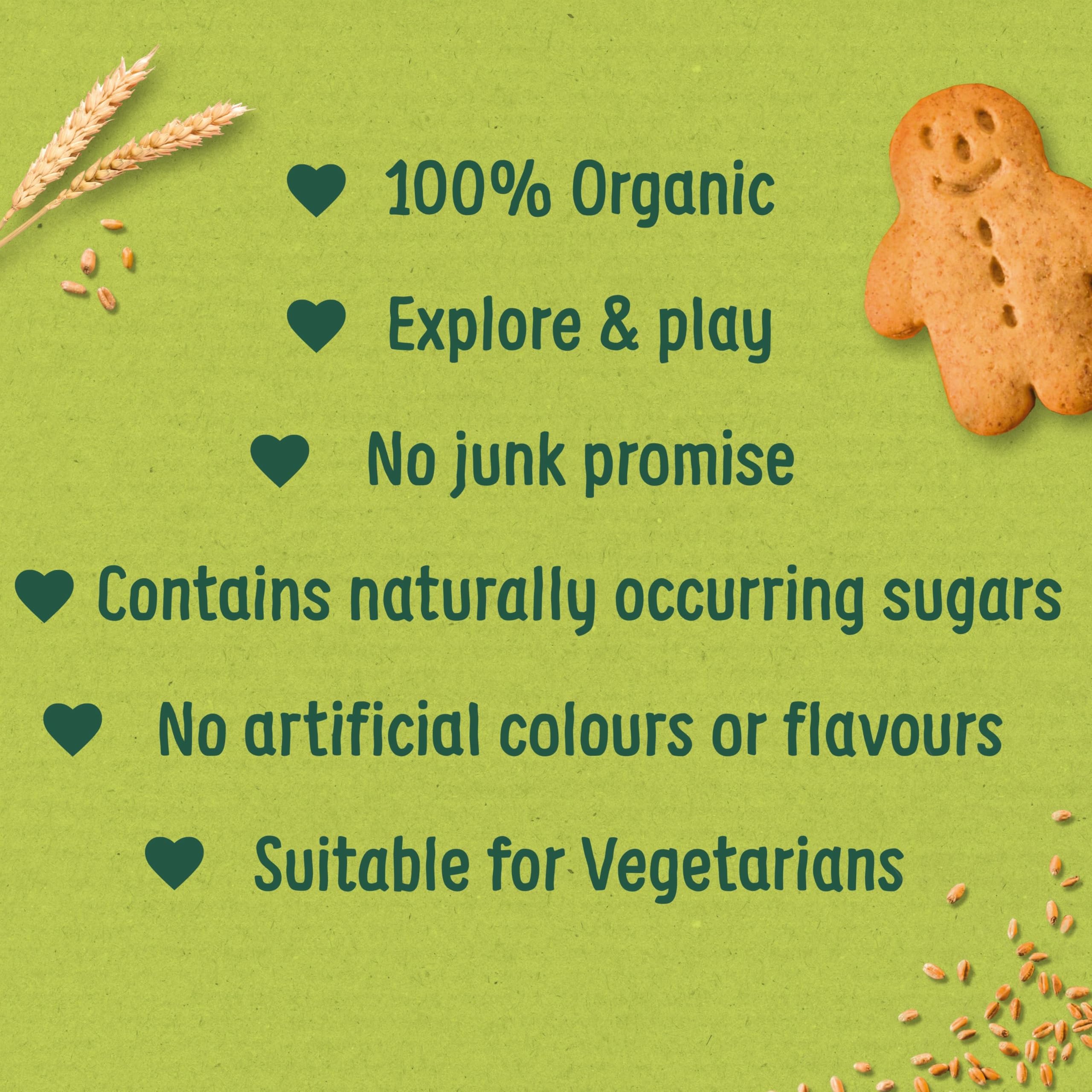 Organix Gingerbread Men Organic Toddler Snack Biscuits 12+ Months 135g 10