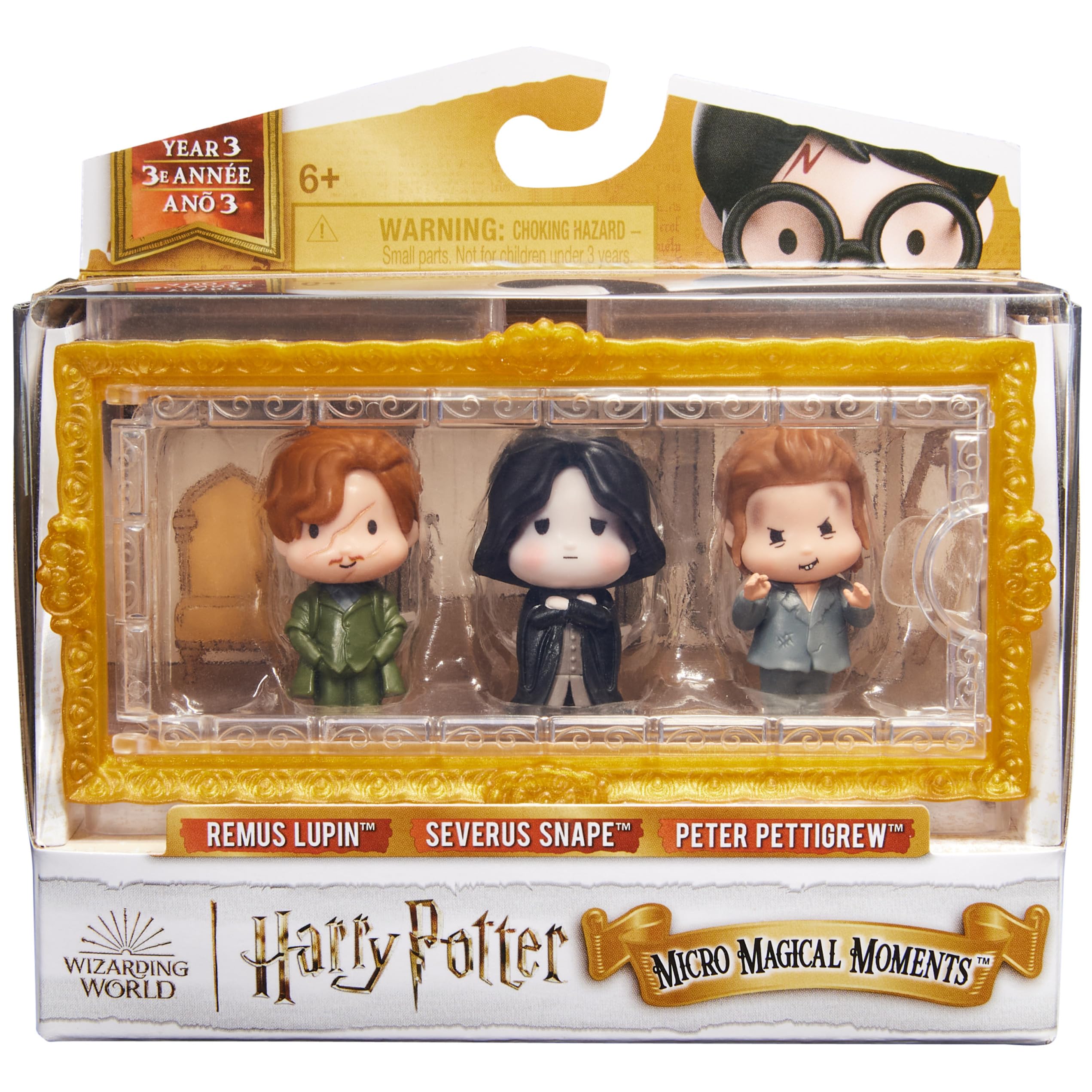 Wizarding World Harry Potter Micro Magical Moments Year 3 Figure Set - Remus Lupin, Severus Snape & Peter Pettigrew with Display Case 8