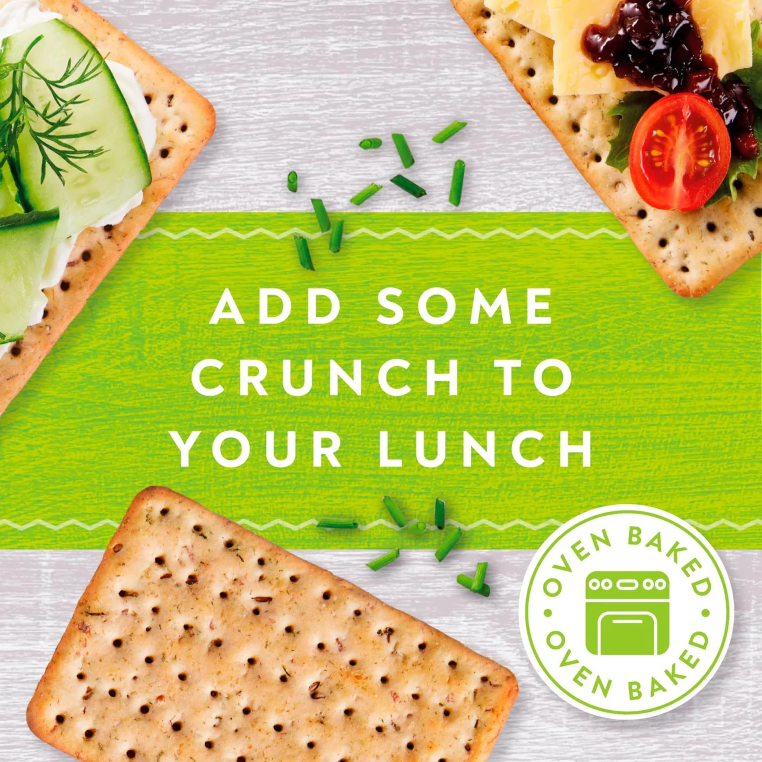 Jacob's Crispbreads Chive Crackers - Multigrain Crispbread Snacks, 5 x 38g (190g Total) 5