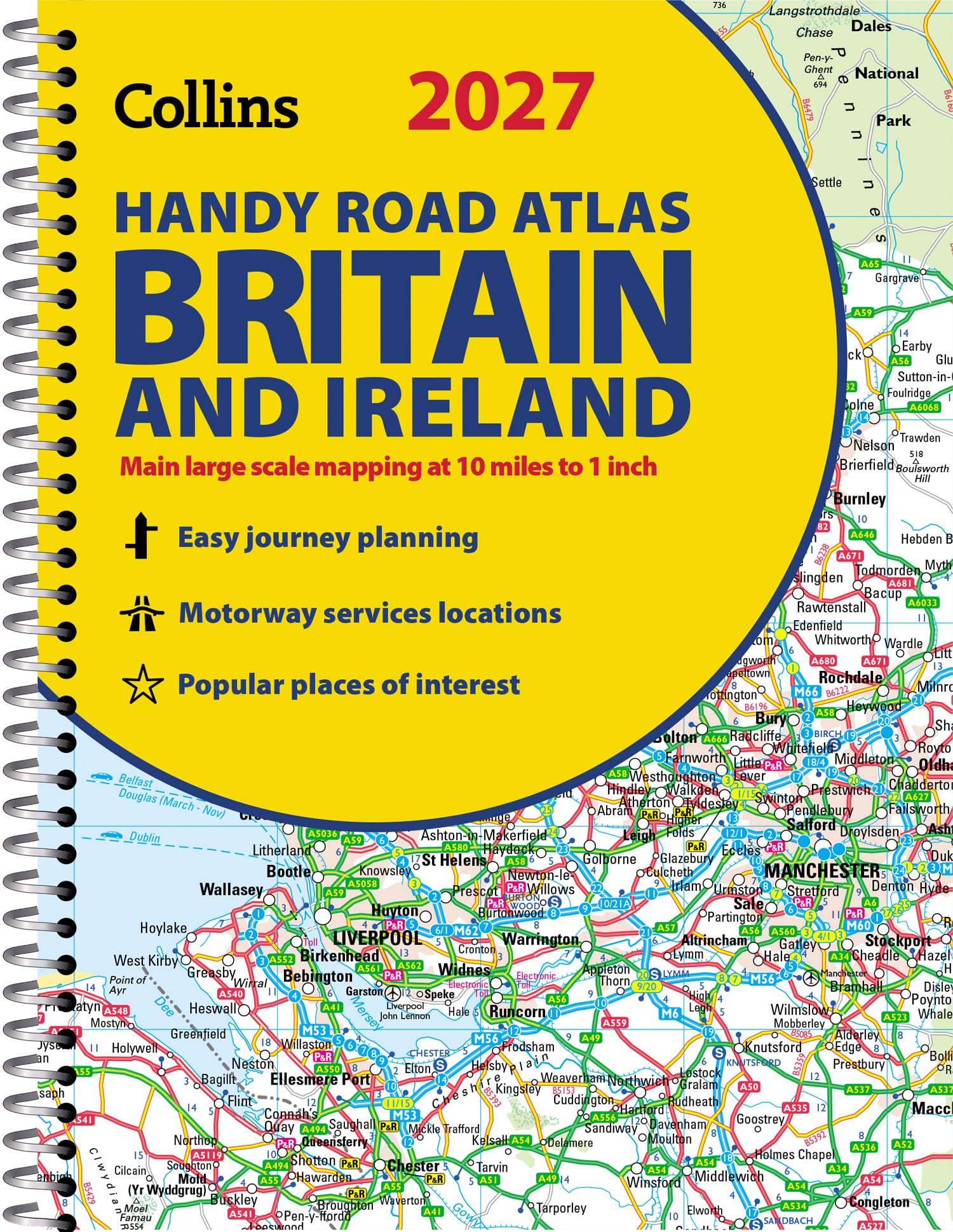 Collins Handy Road Atlas Britain and Ireland 2027 (A5 Spiral) | Clear Route Planning Maps