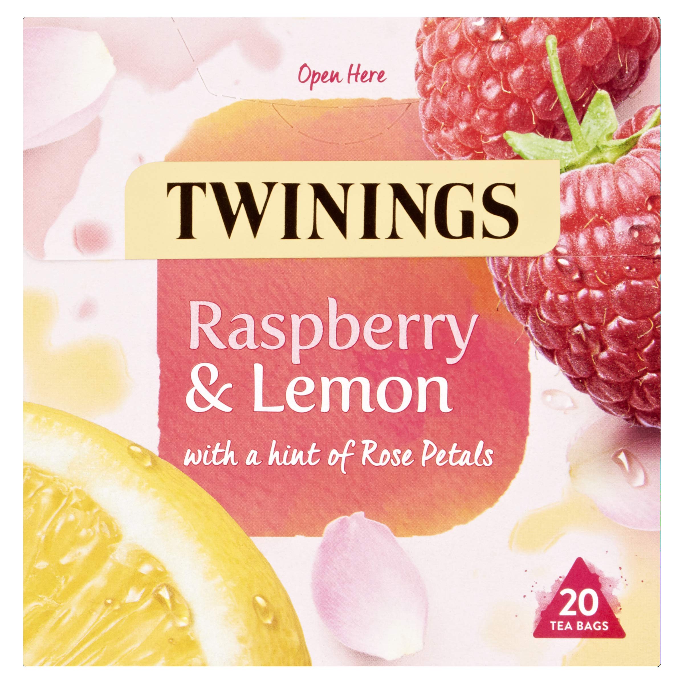 Twinings Raspberry & Lemon Infusion Tea Bags with Rose Petals, 20 Count