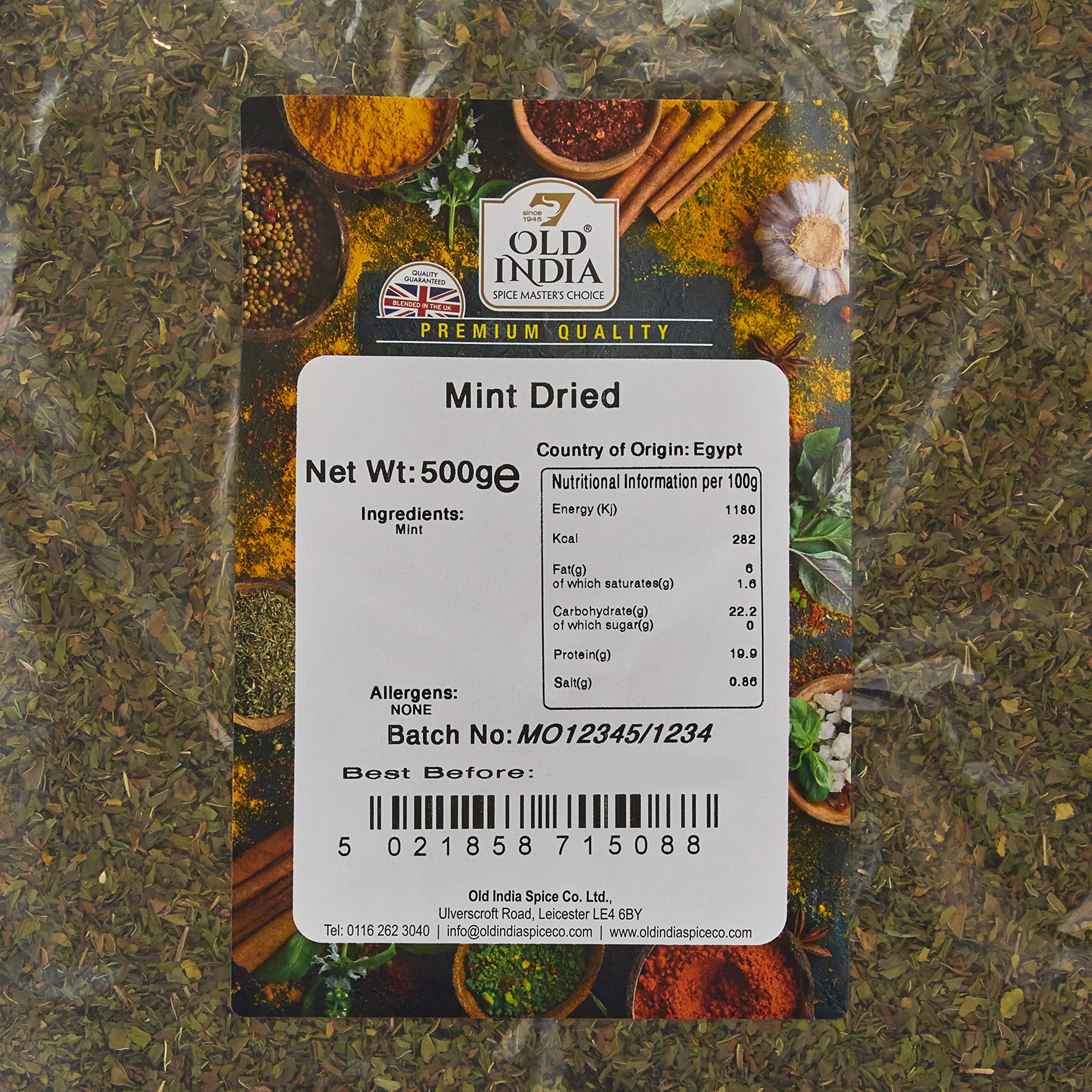 Old India Dried Mint Whole Spice | 500g Natural Additive-Free Herb
