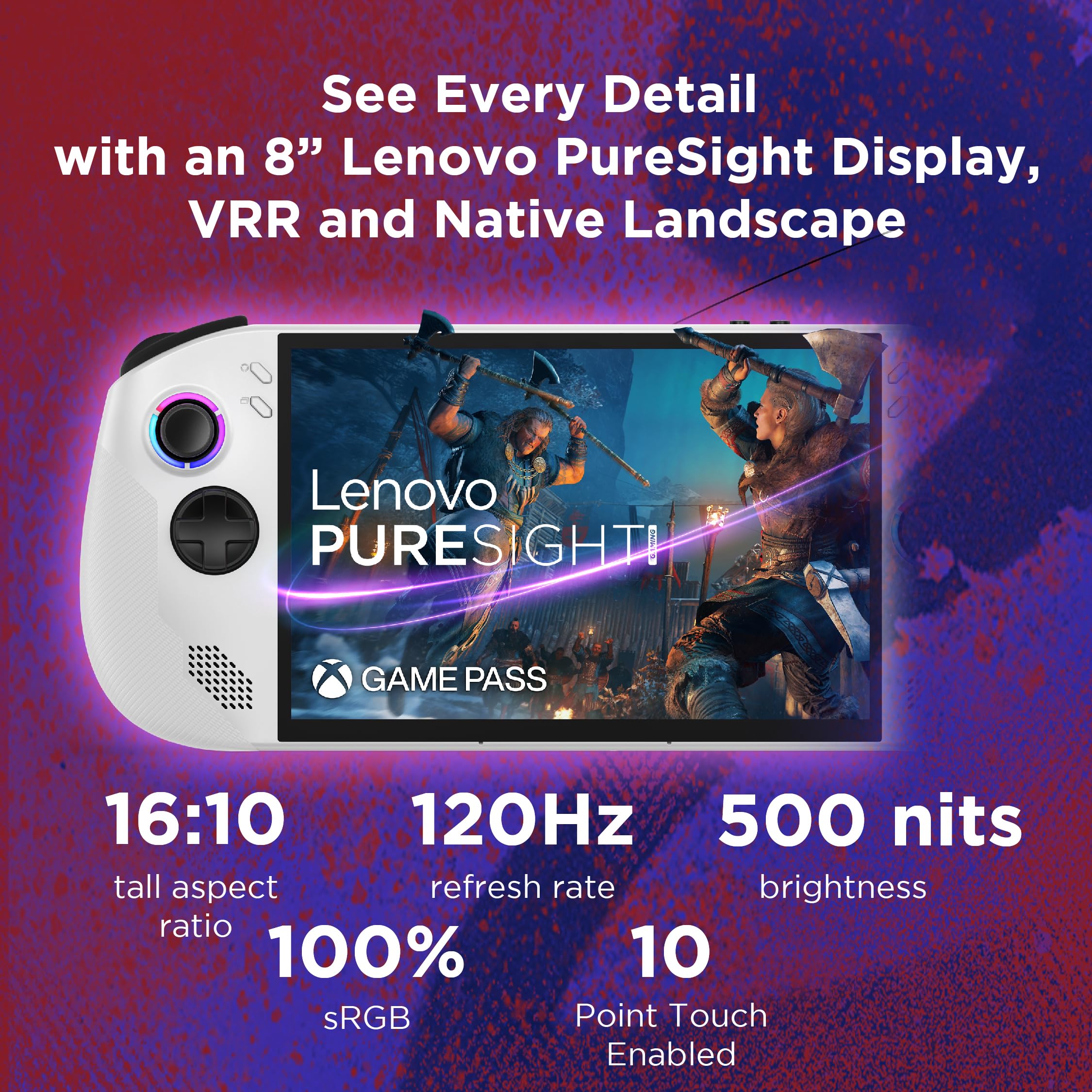 Lenovo Legion Go S Gaming Console | 8" WUXGA Touch Display | 120Hz | AMD Ryzen Z1 Extreme | 16GB RAM | 512GB SSD | Windows 11 | Glacier White 6