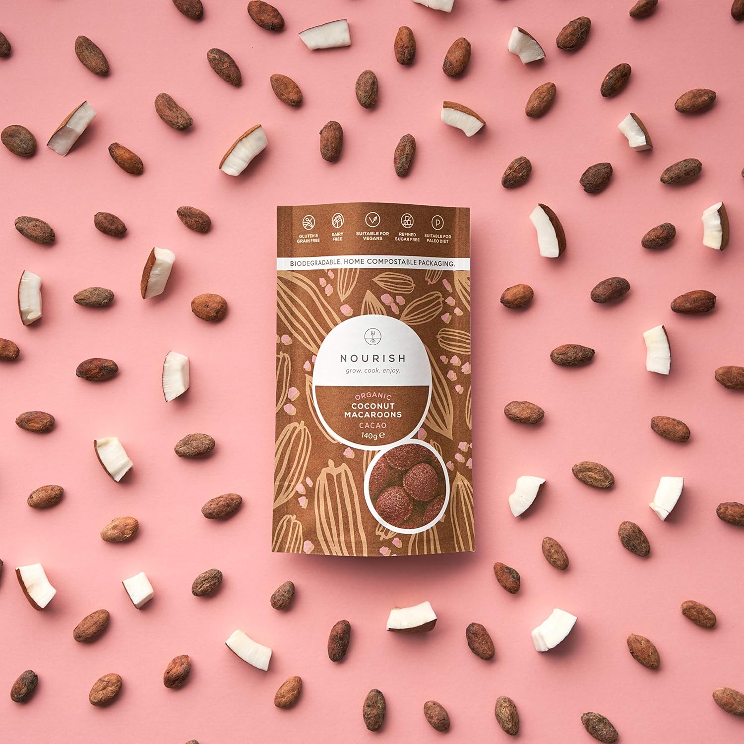 Nourish Organic Cacao Coconut Macaroons - Vegan, Gluten Free, Keto Snack 5