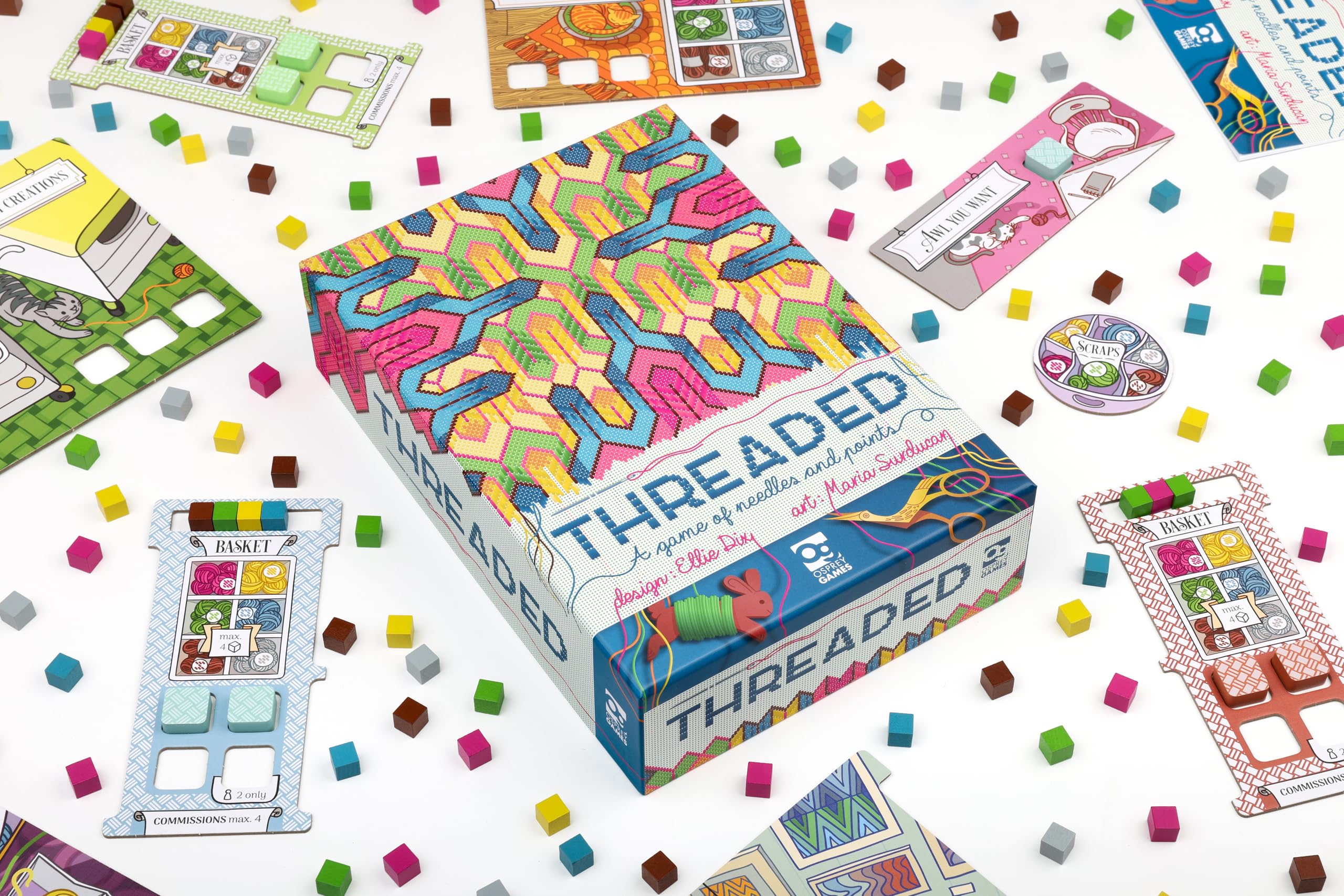 Osprey Games Threaded: A Game of Needles and Points | Worker Placement | 2-5 Players 3