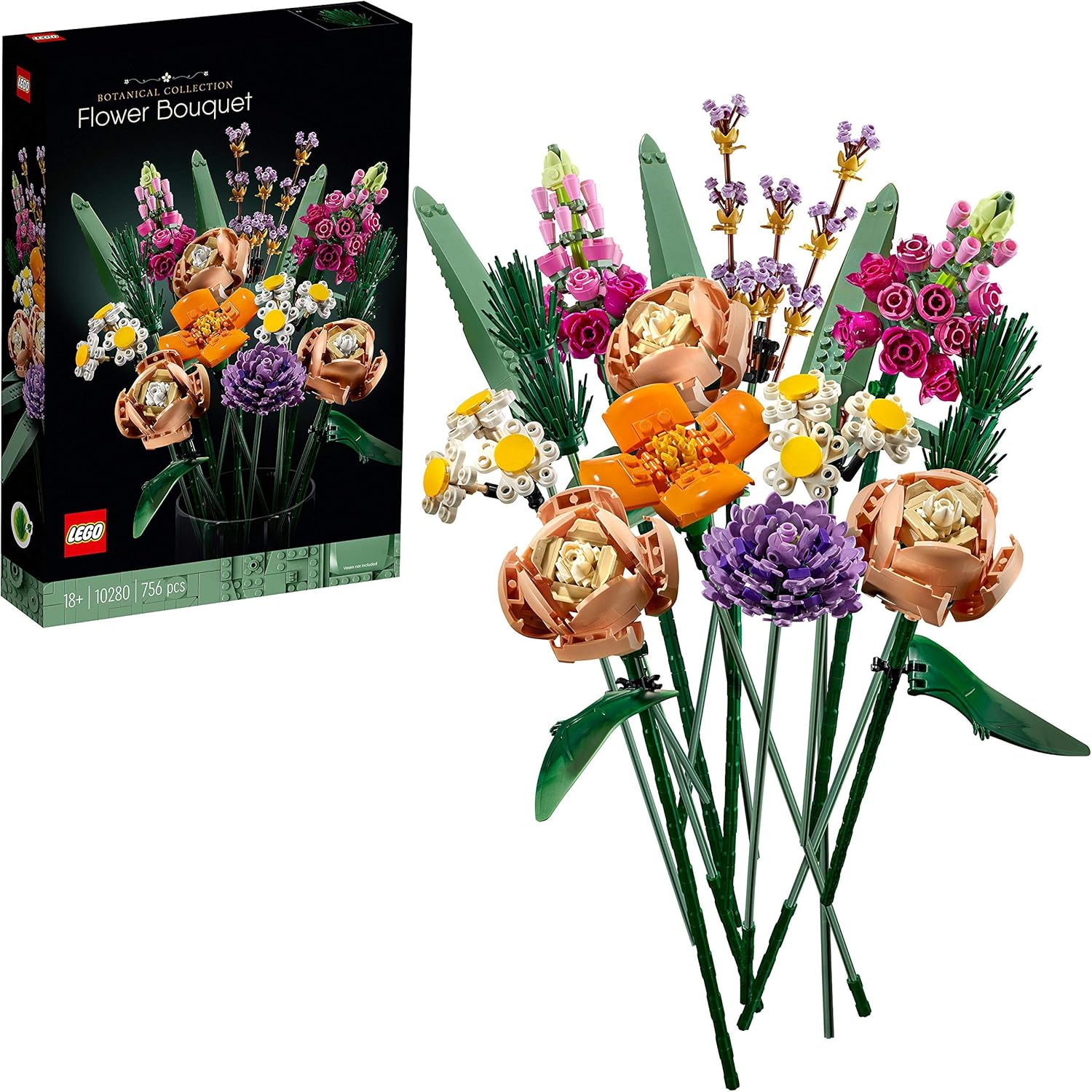 LEGO 10280 Flower Bouquet - Artificial Flowers Building Set for Adults