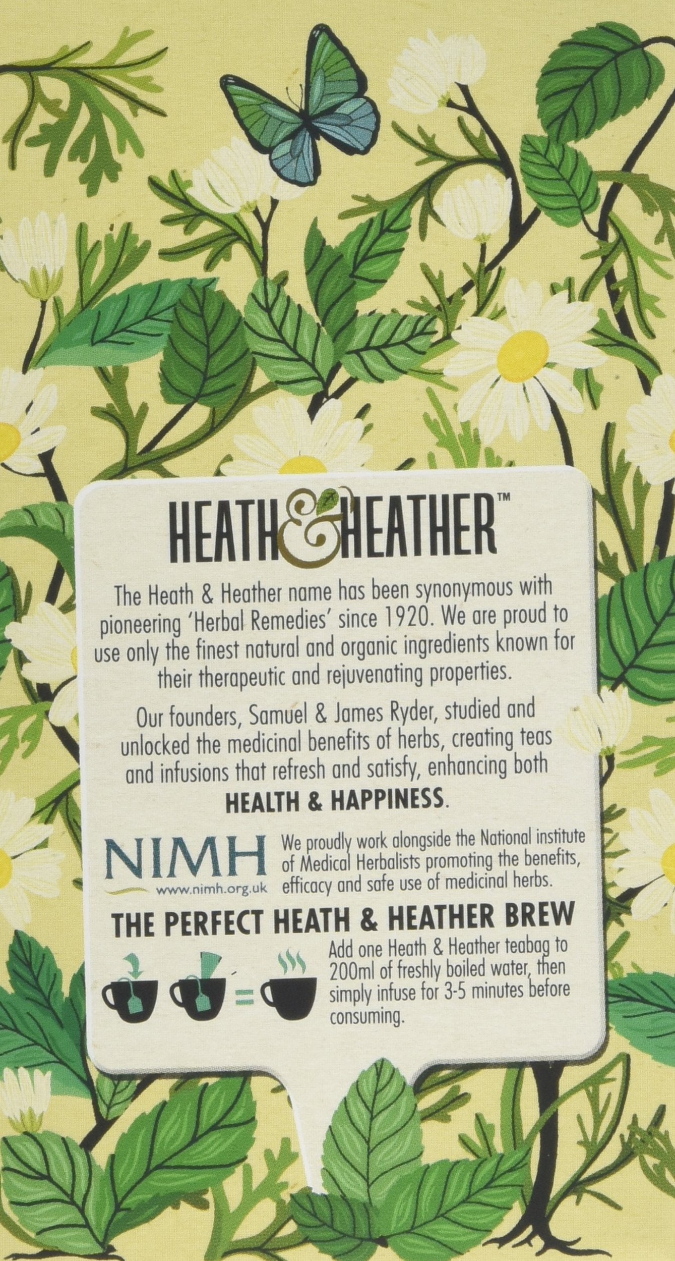 Heath & Heather - Organic Camomile & Spearmint Tea 20 Bags • Caffeine-Free Herbal Infusion 9