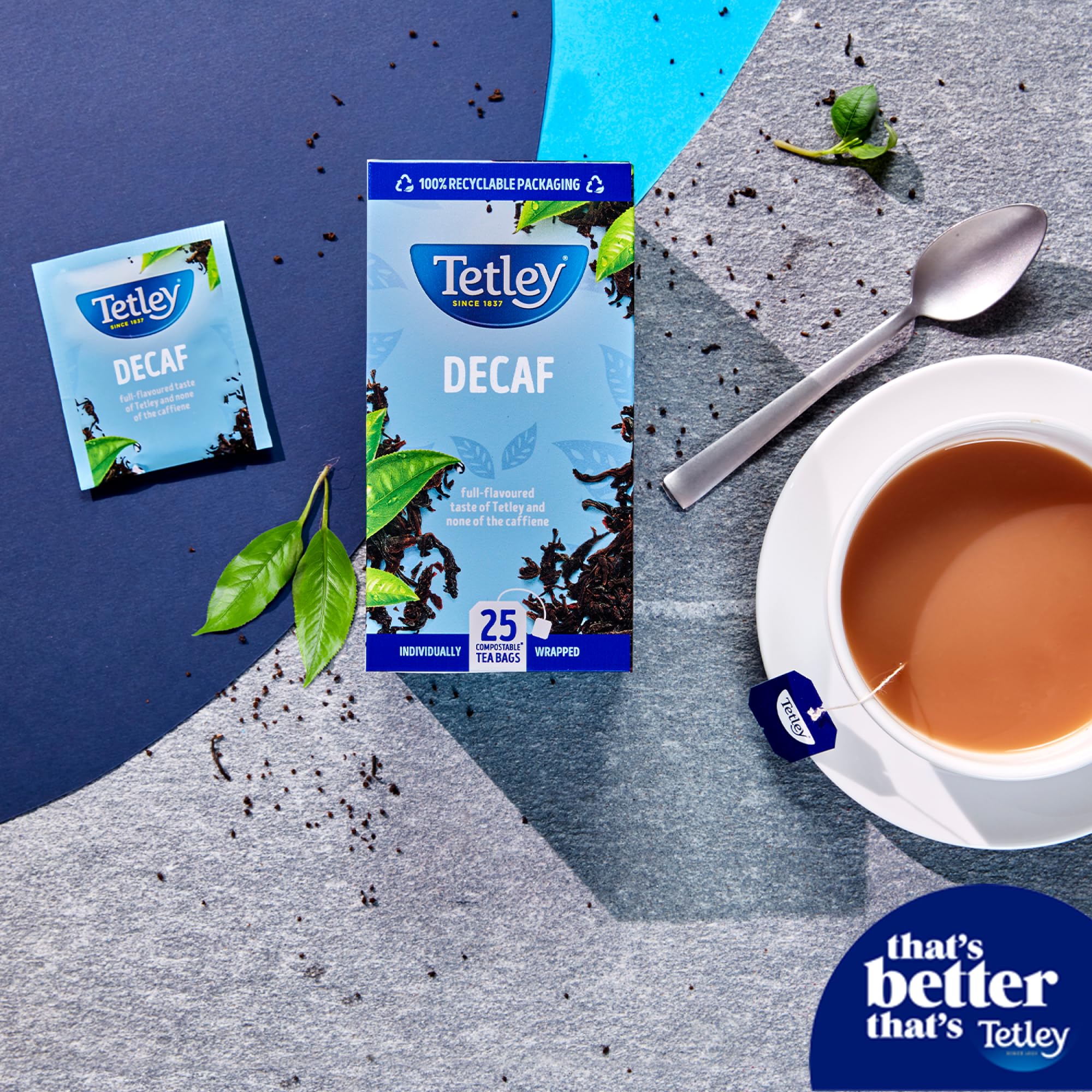 Tetley Everyday Original Decaf Black Tea Bags - Smooth Decaf Blend, Rainforest Alliance Certified | 25 Count (Pack of 1) 2