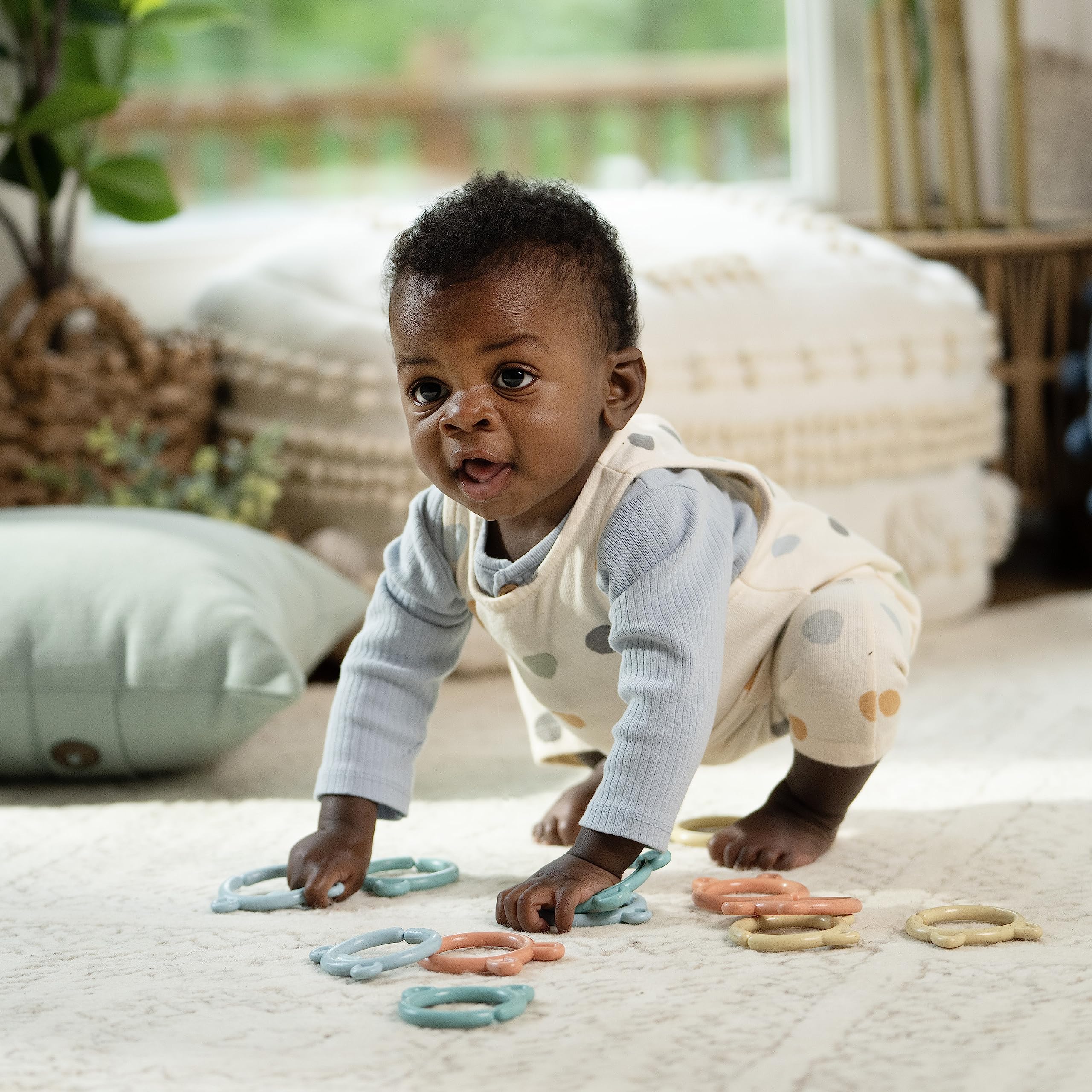 Ingenuity Sheppy's Squad Toy Links for Newborn and Up | 12 Links | Plant-Based Plastic 5