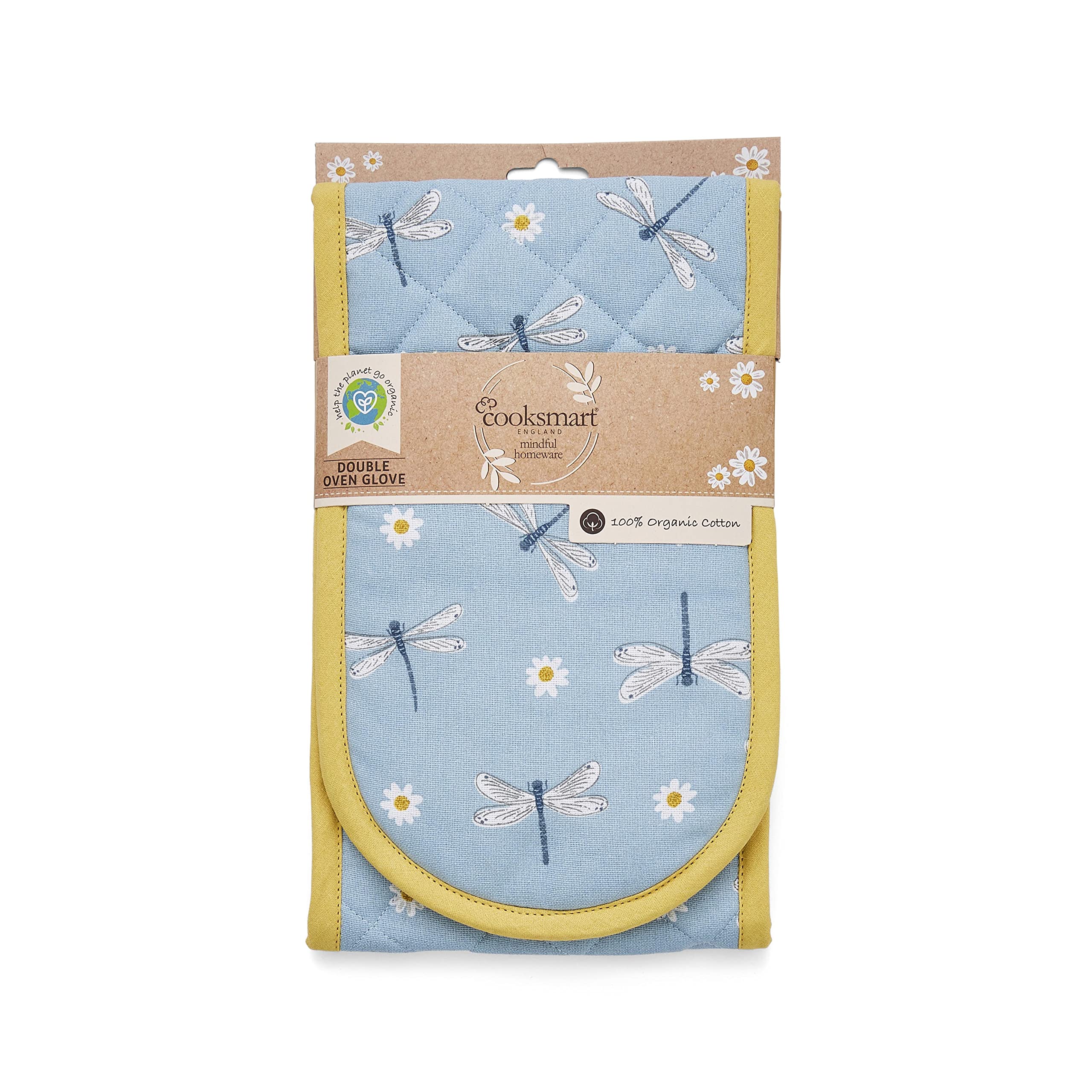 Cooksmart English Meadow Double Oven Gloves - Heat Resistant Protection | Polyester or Cotton Outer