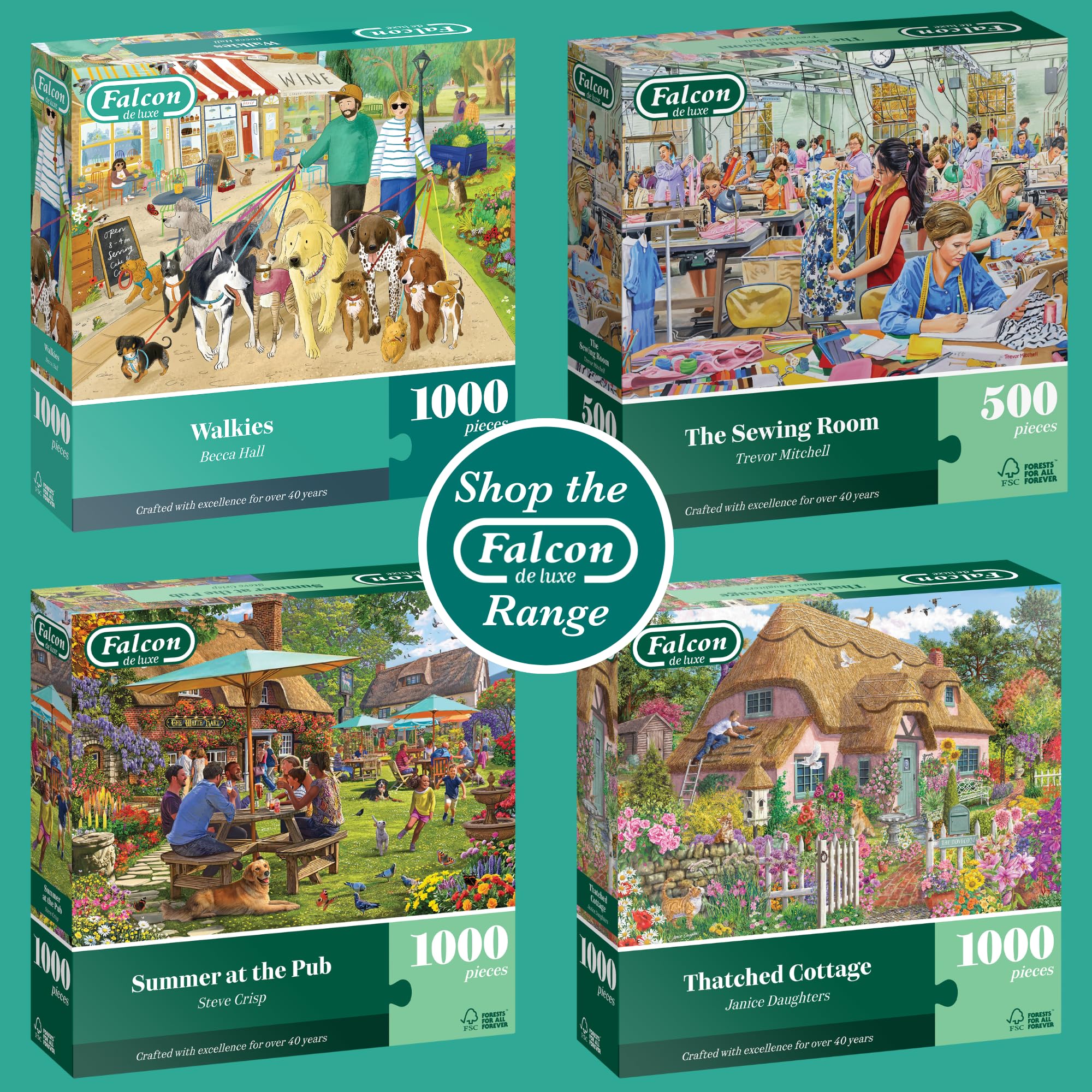 Falcon Walkies 1000 Piece Jigsaw Puzzle for Adults | Illustrated by Becca Hall 5