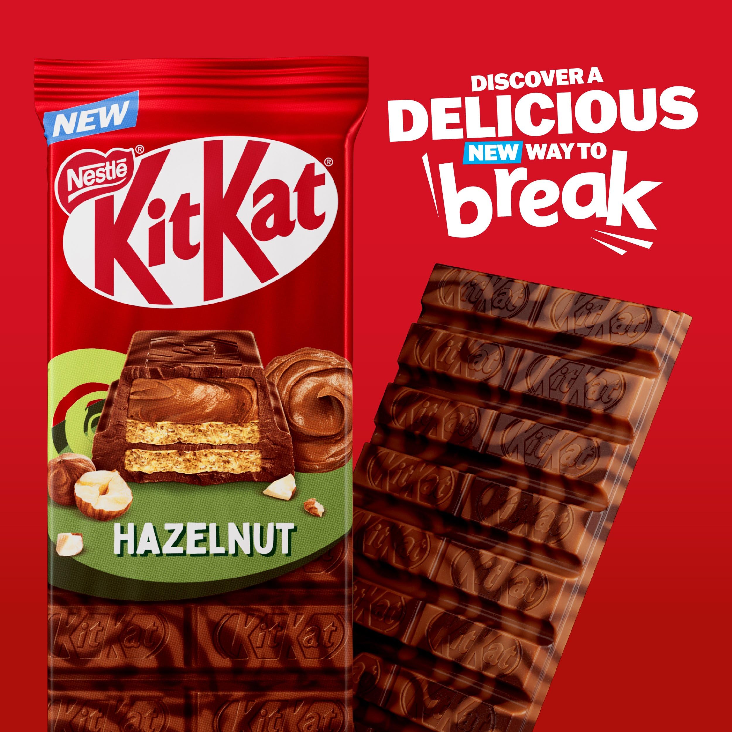 KitKat Hazelnut Filled Dark & Milk Chocolate Crispy Wafer Sharing Bar, 99g 6