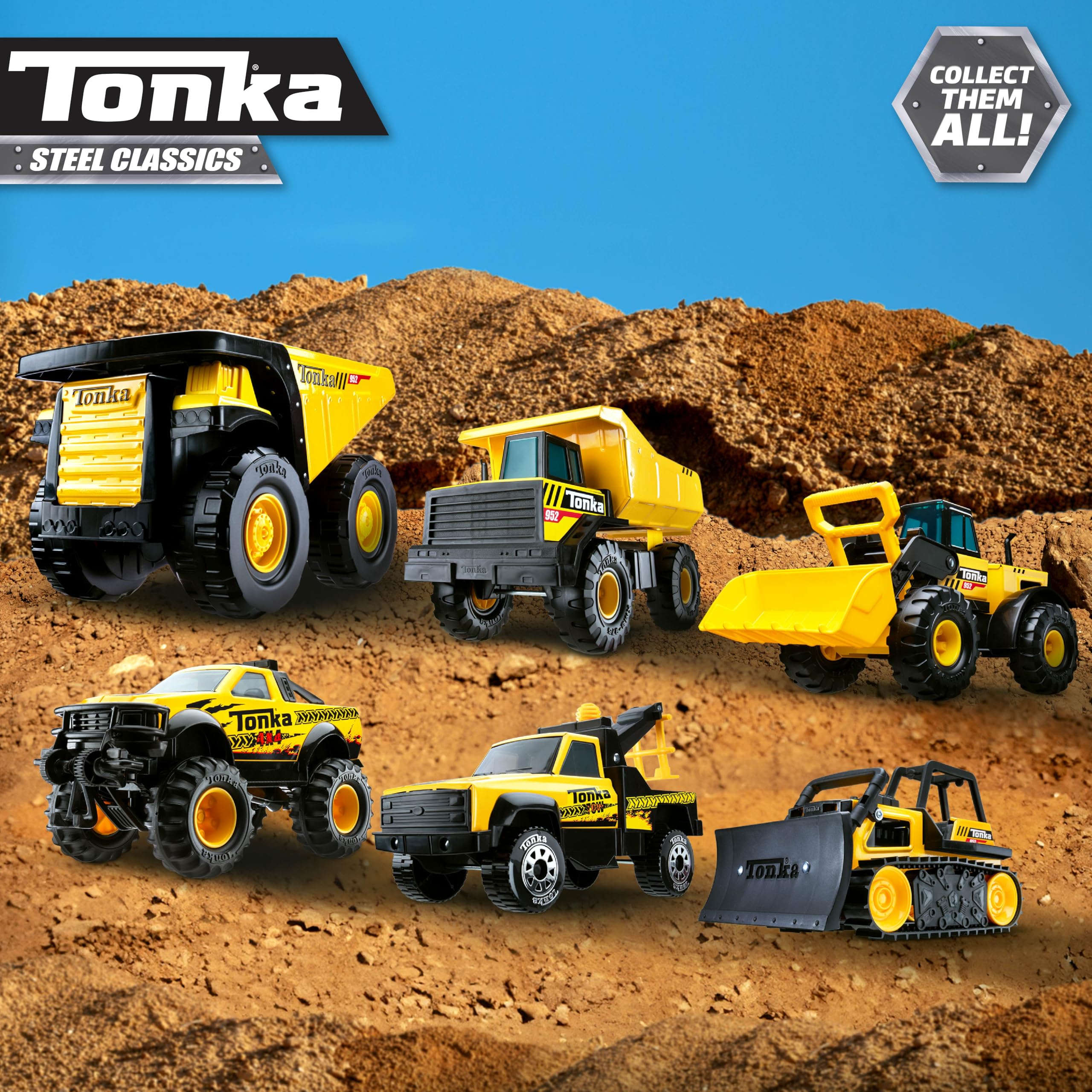 Tonka Steel Classics Mighty Dump Truck - Real Steel Construction Toy | Ages 3+ | Yellow 9