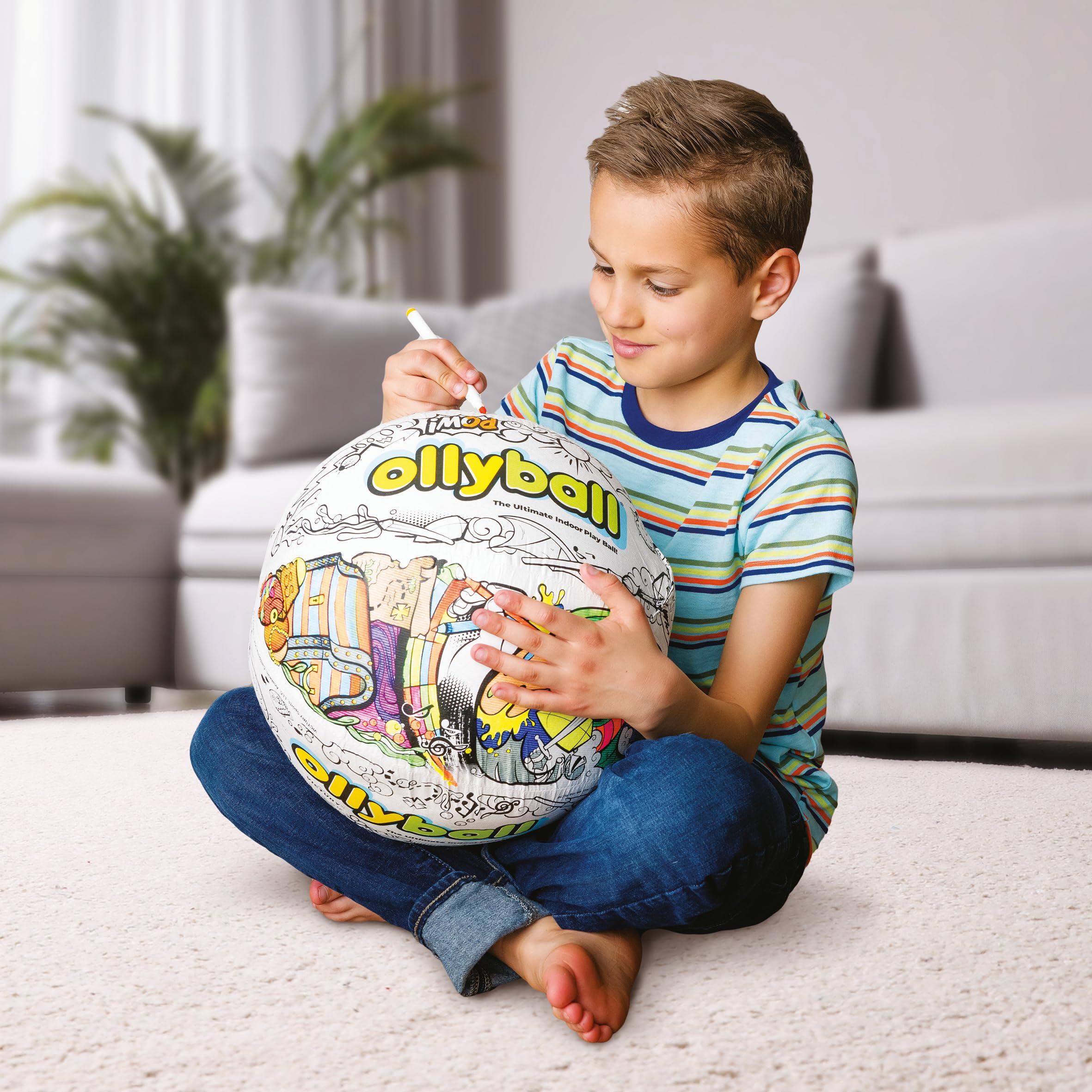 Ollyball - The Ultimate Indoor Play Ball for Kids and Parents, Colourable Keepy Uppy Ball 7