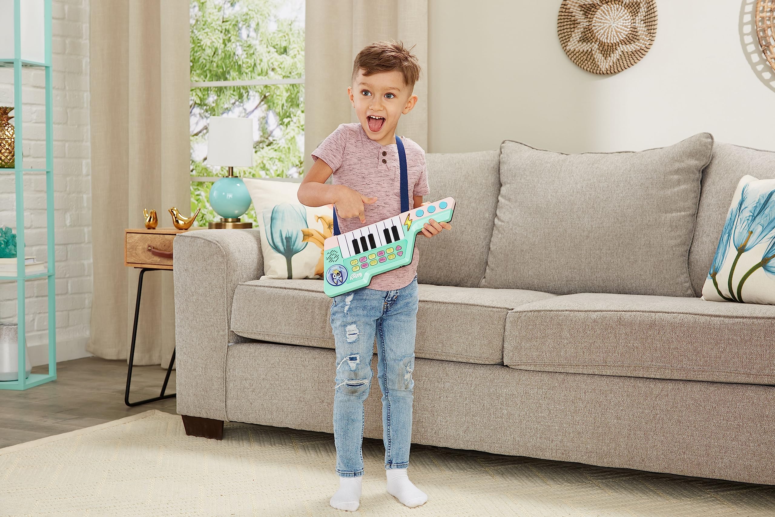VTech Bluey Keytar - Official Musical Toy with 5 Instrument Sounds & Character Phrases 4
