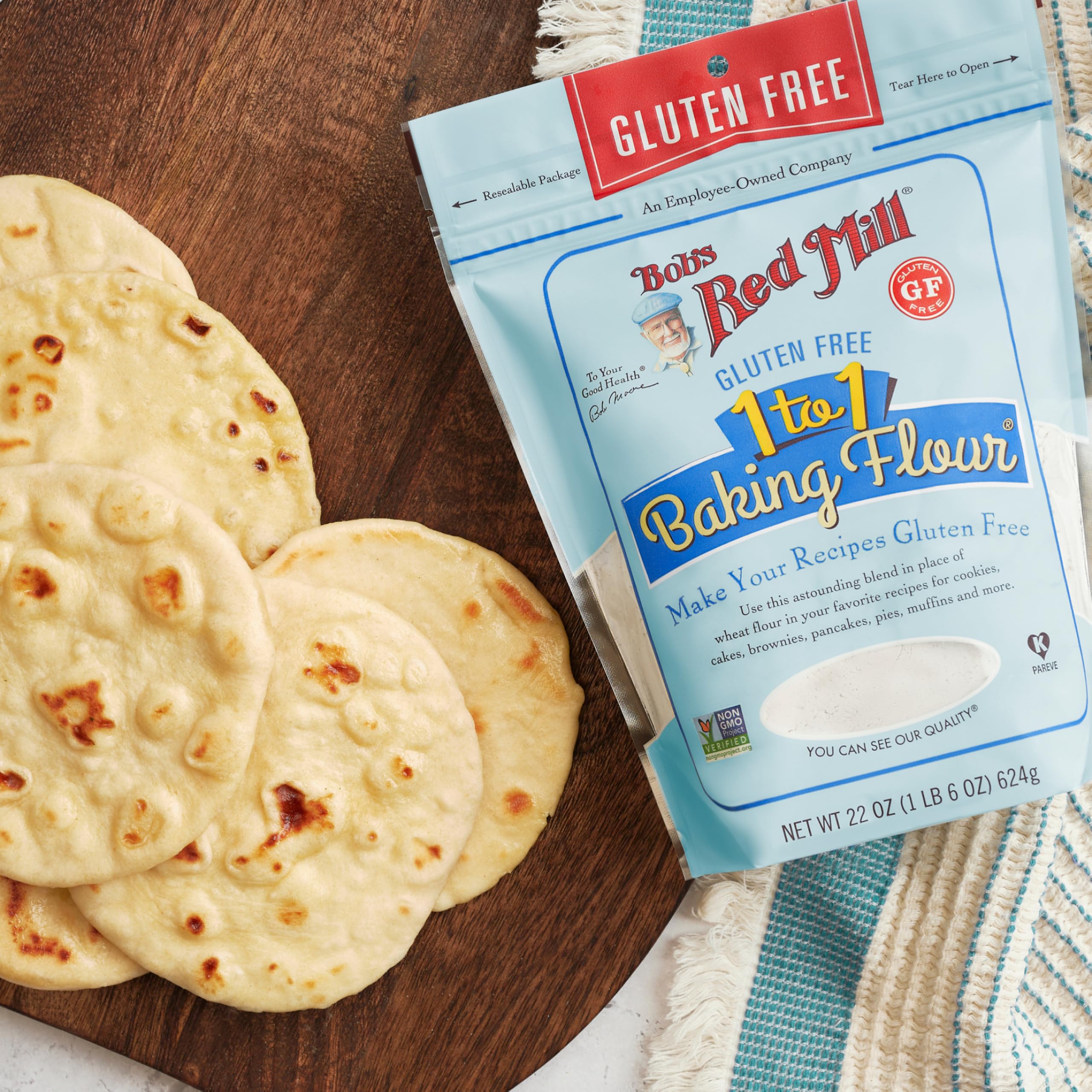 Bob's Red Mill Gluten Free 1 to 1 Baking Flour - Effortless Gluten-Free Baking | 624g Pouch 7