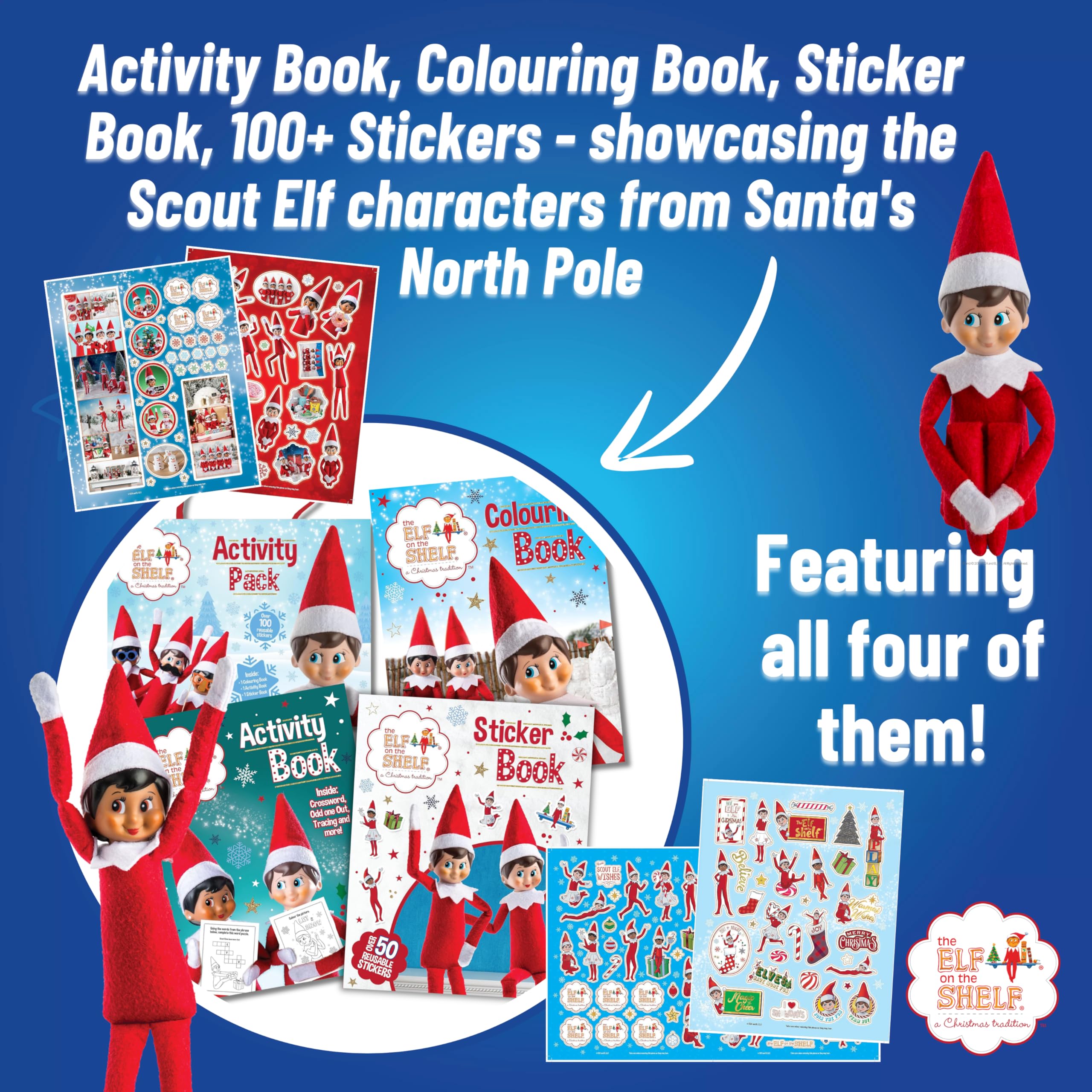 Elf on the Shelf Christmas Activity Pack - Coloring, Sticker & Activity Books with 100+ Reusable Stickers 9