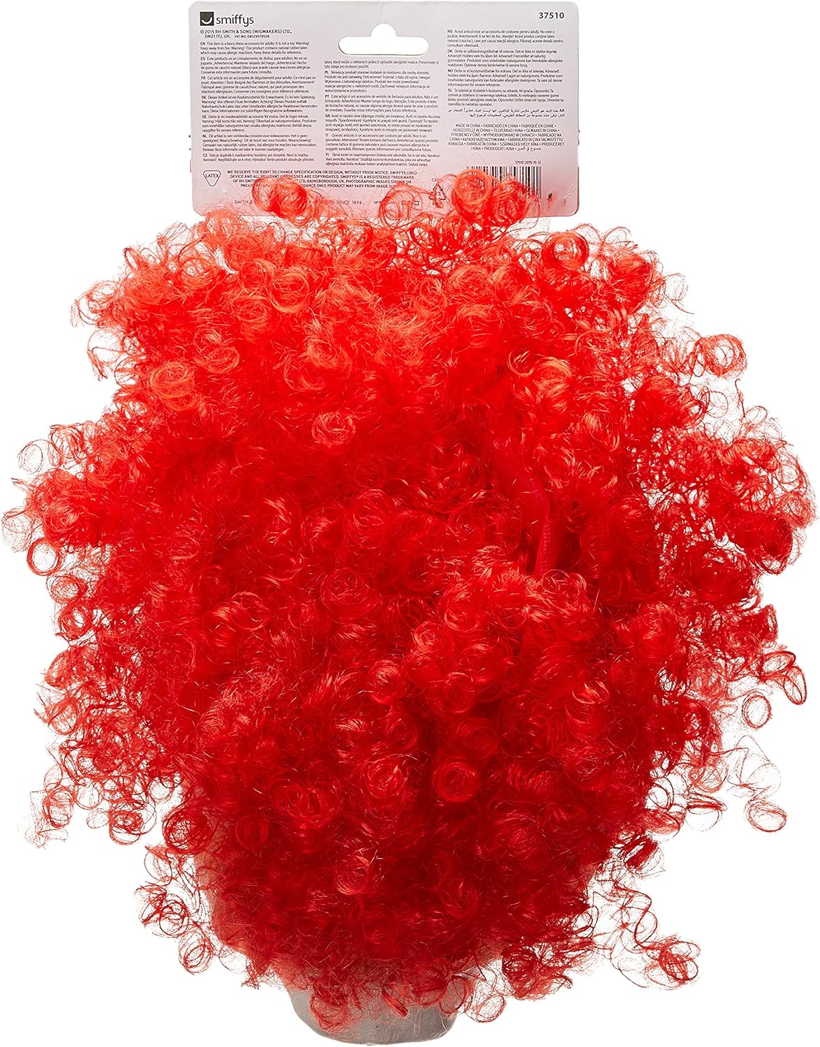 Smiffys Scary Clown Mask - White & Red Latex Overhead Mask for Adults